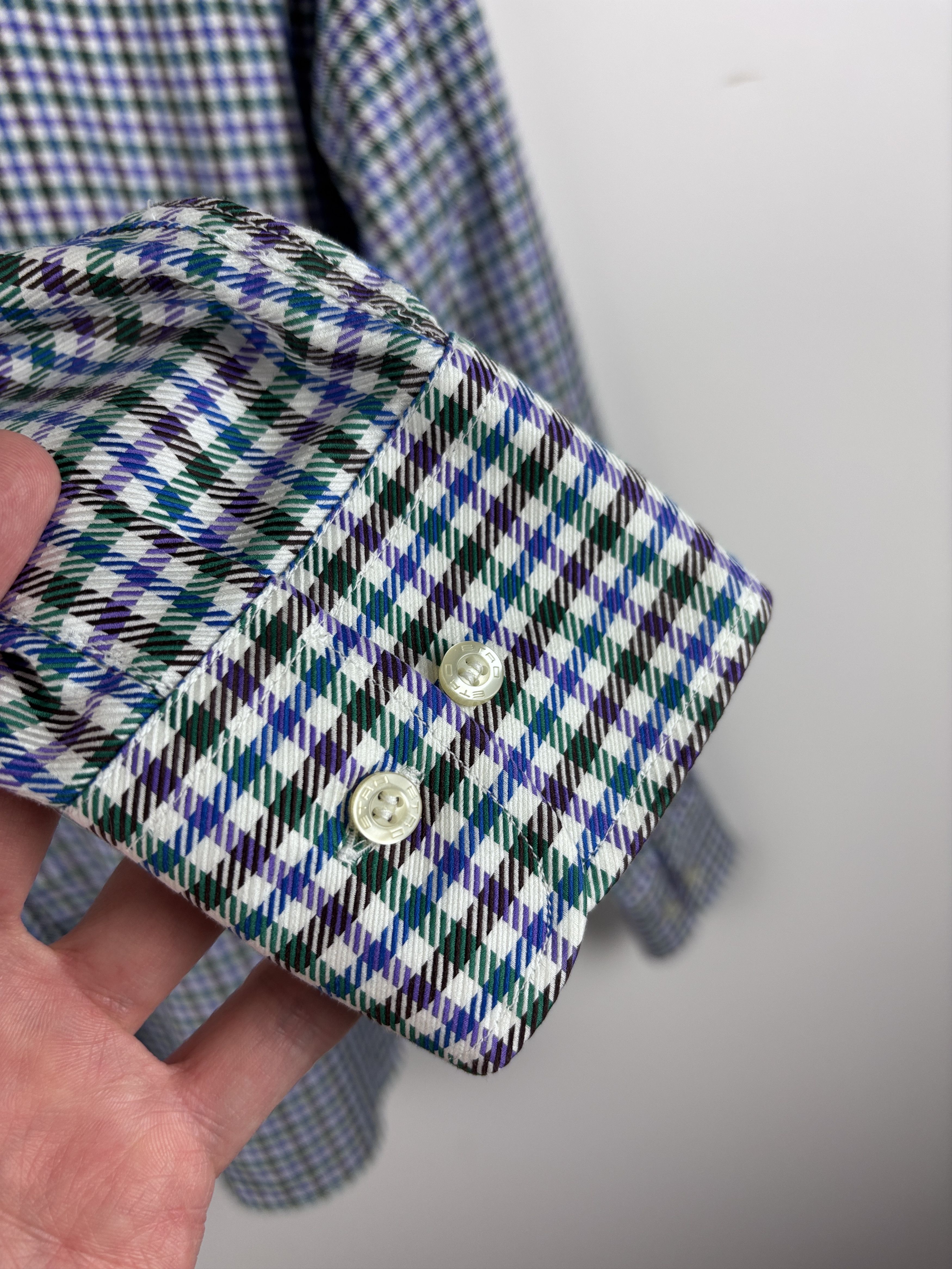Etro Etro Button Up Long Sleeve Check Shirt Plaid Multicolor 41 Size US L / EU 52-54 / 3 - 7 Thumbnail