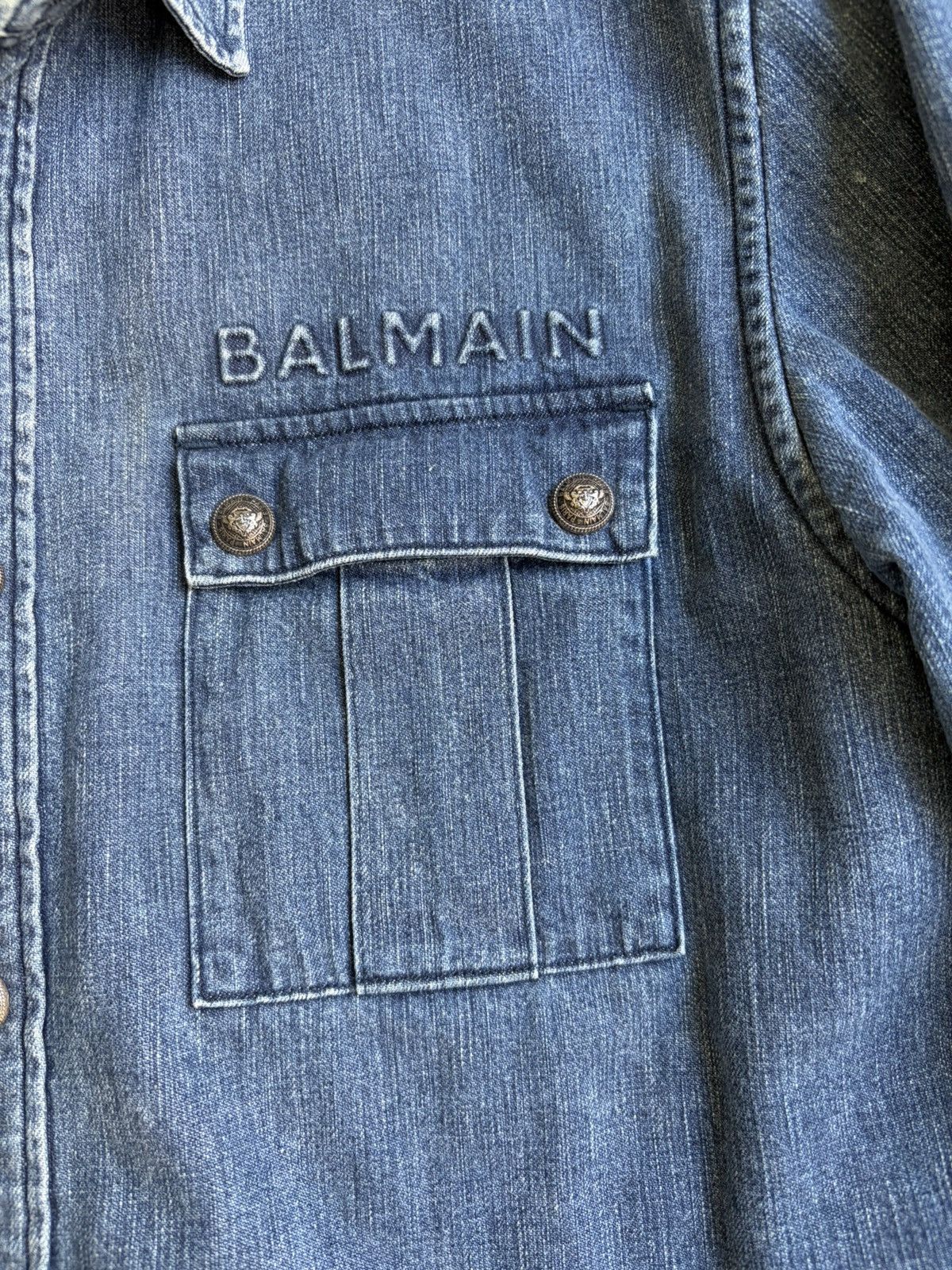 Balmain Balmain Embossed Logo Denim Shirt Size US M / EU 48-50 / 2 - 2 Thumbnail