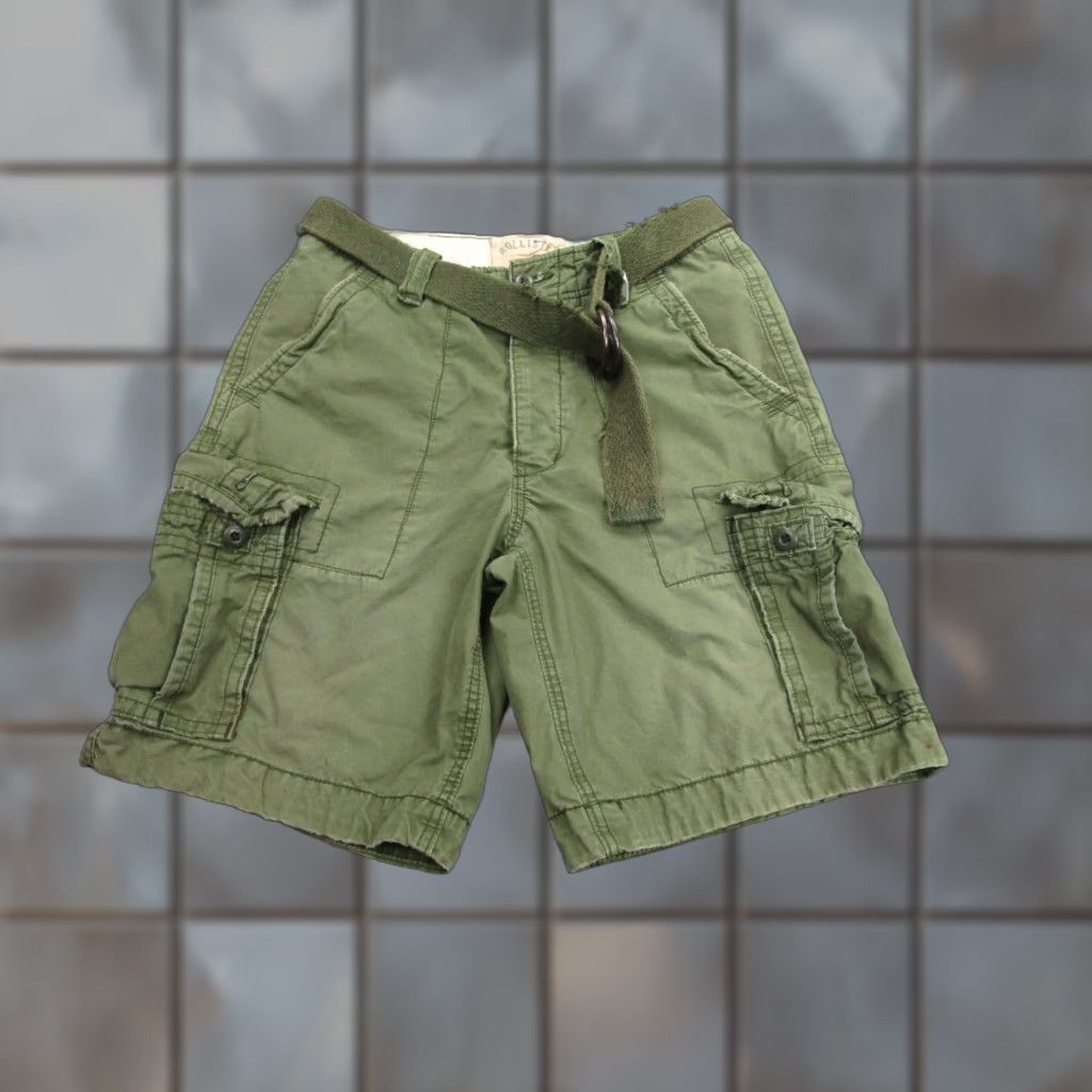 VINTAGE Hollister Cargo Shorts Mens 32 Green Belted 90s Boho
