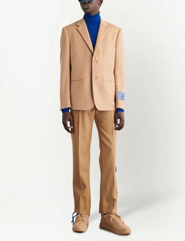 Off-White o1y0225 Logo Blazer in Camel Size US M / EU 48-50 / 2 - 4 Thumbnail