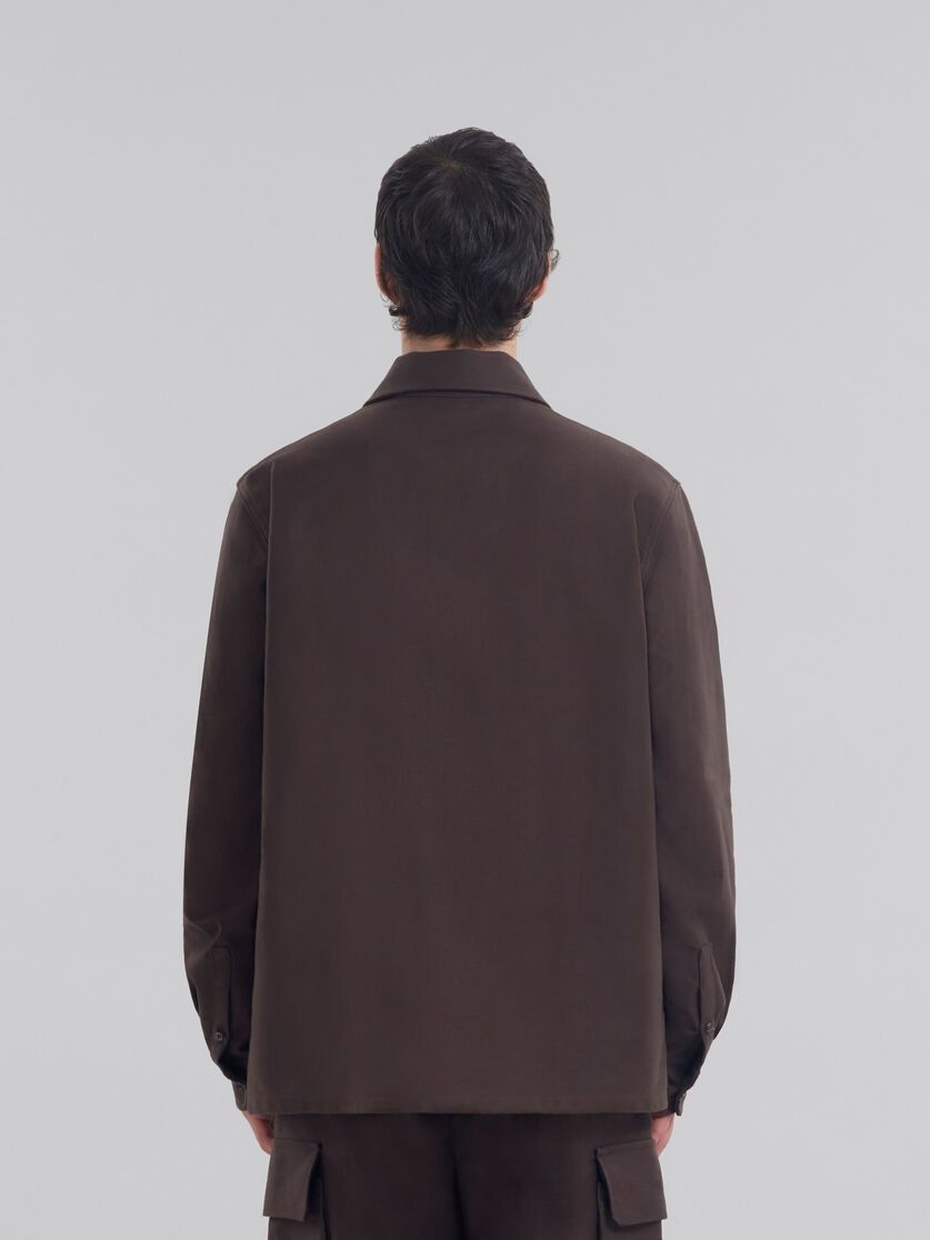 Marni o1w1db11025 Organic Cotton Satin Shirt in Brown Size US XL / EU 56 / 4 - 3 Thumbnail