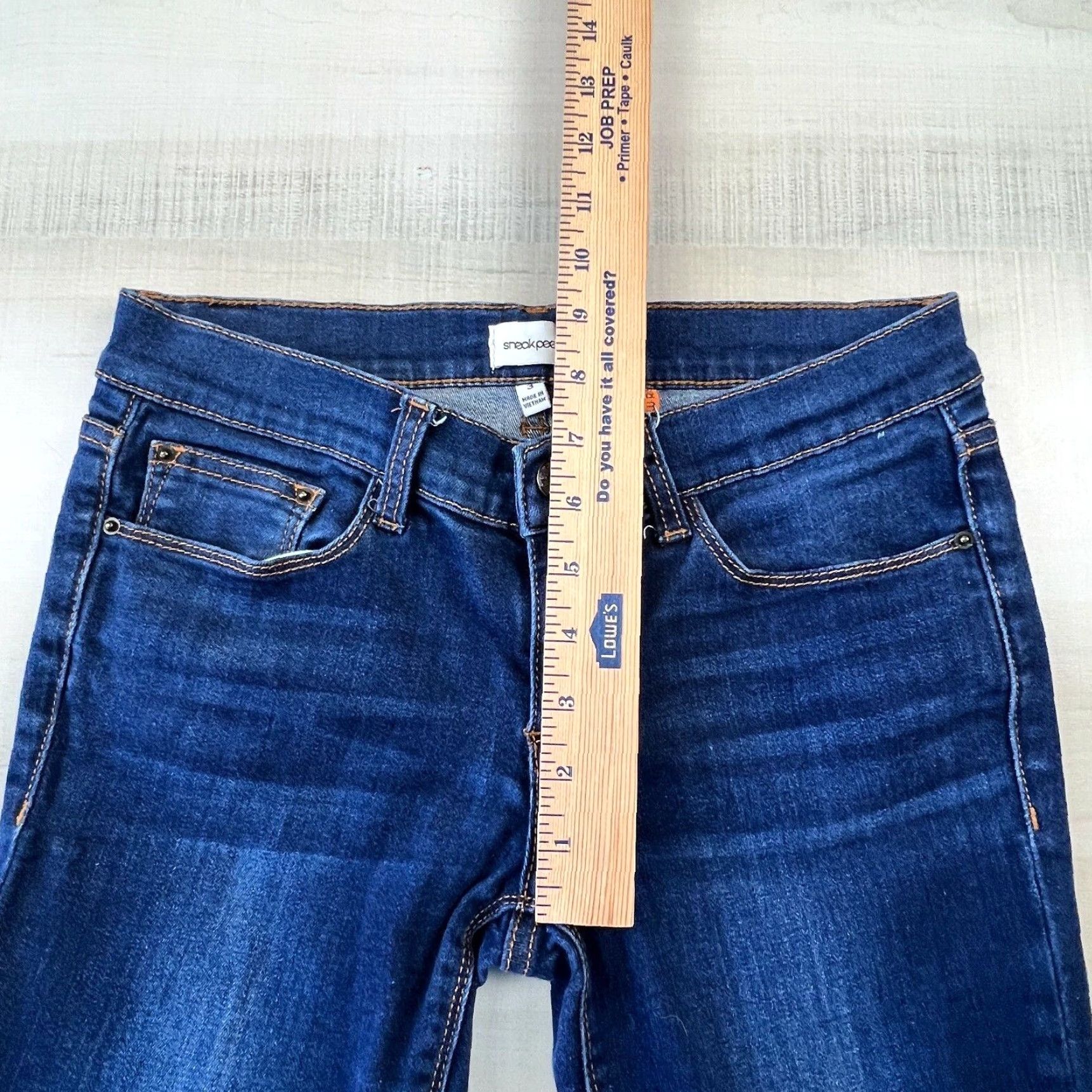 Vintage Sneak Peek Women's Junior Skinny Jeans Size 3 Low Rise Dark Blue Stretch Denim Size 26" / US 2 / IT 38 - 6 Thumbnail