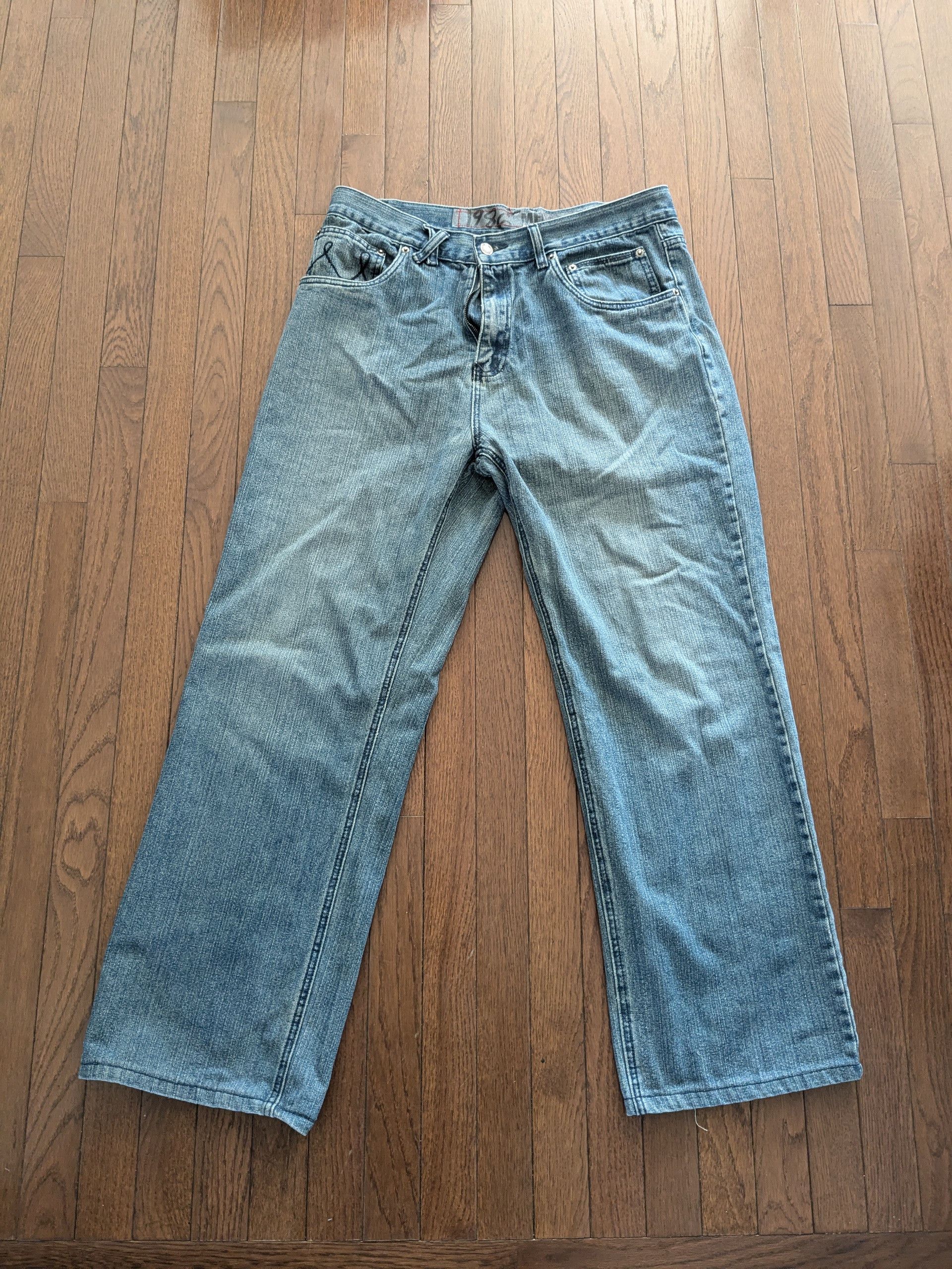 Mecca Y2K Baggy Embroidered Mecca Jeans - Size 36x32 Size US 36 / EU 52 - 3 Thumbnail