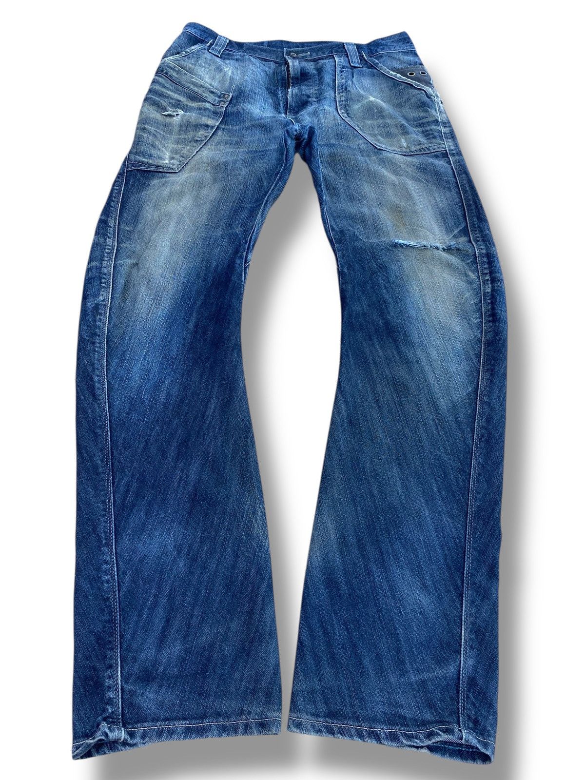 Edwin Edwin-Faded Wash Twisted Leg Style Wide Jeans Size US 32 / EU 48 - 1 Thumbnail