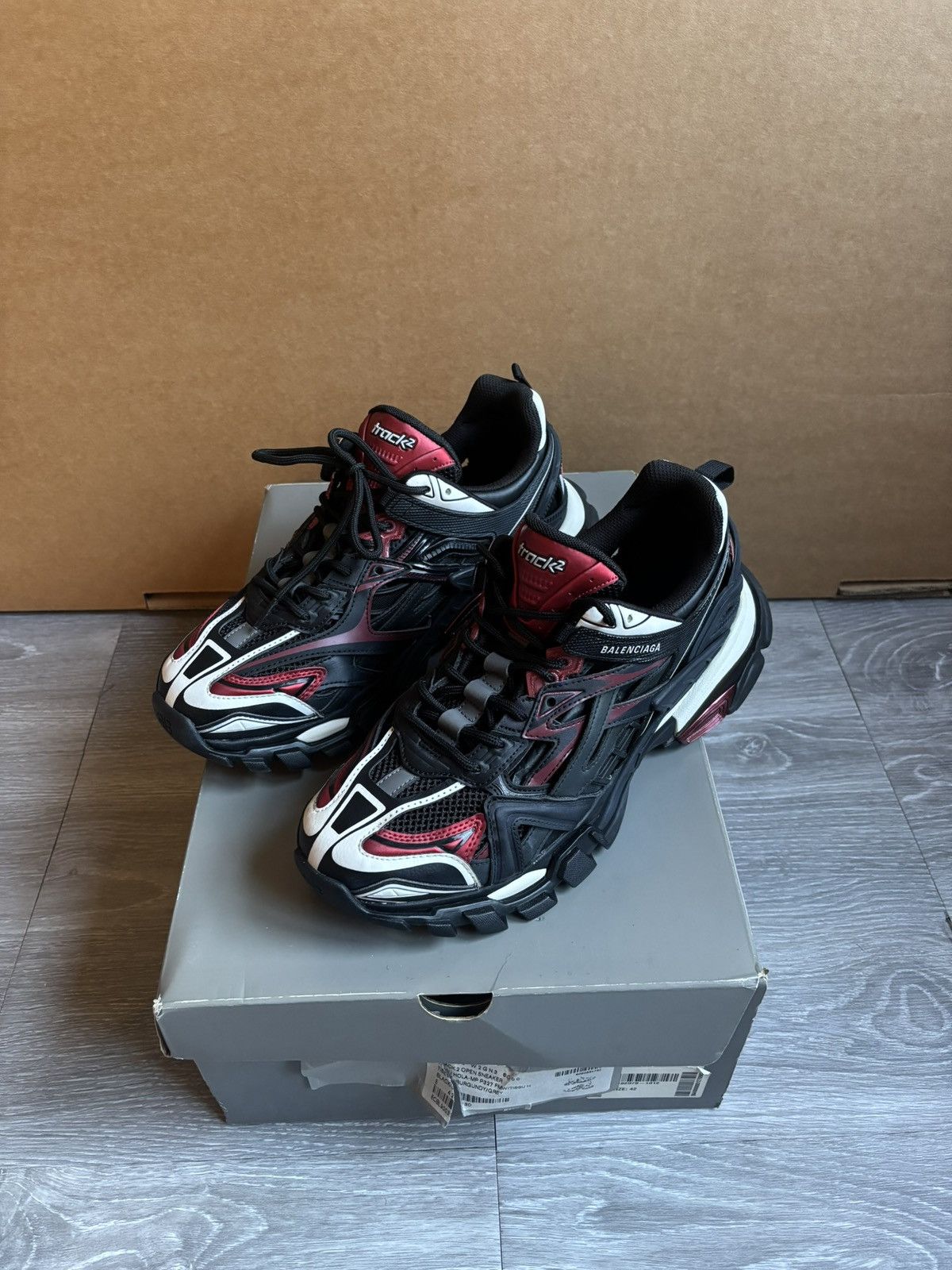 Balenciaga Balenciaga Track 2 Runner Burgundy/Black Size US 9 / EU 42 - 10 Thumbnail