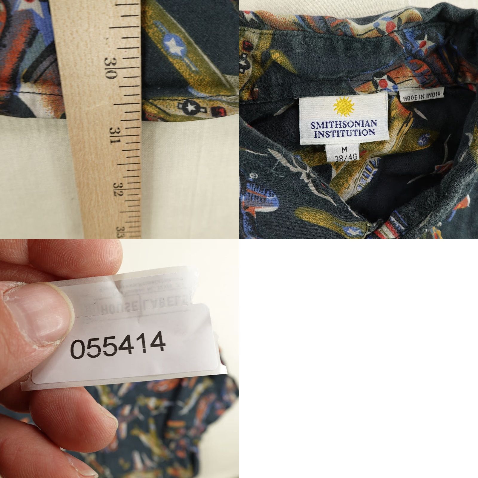 Vintage VINTAGE Smithsonian Graphic Print Button-Up Shirt Men Medium Black Military Airplanes WWII Size US M / EU 48-50 / 2 - 8 Thumbnail