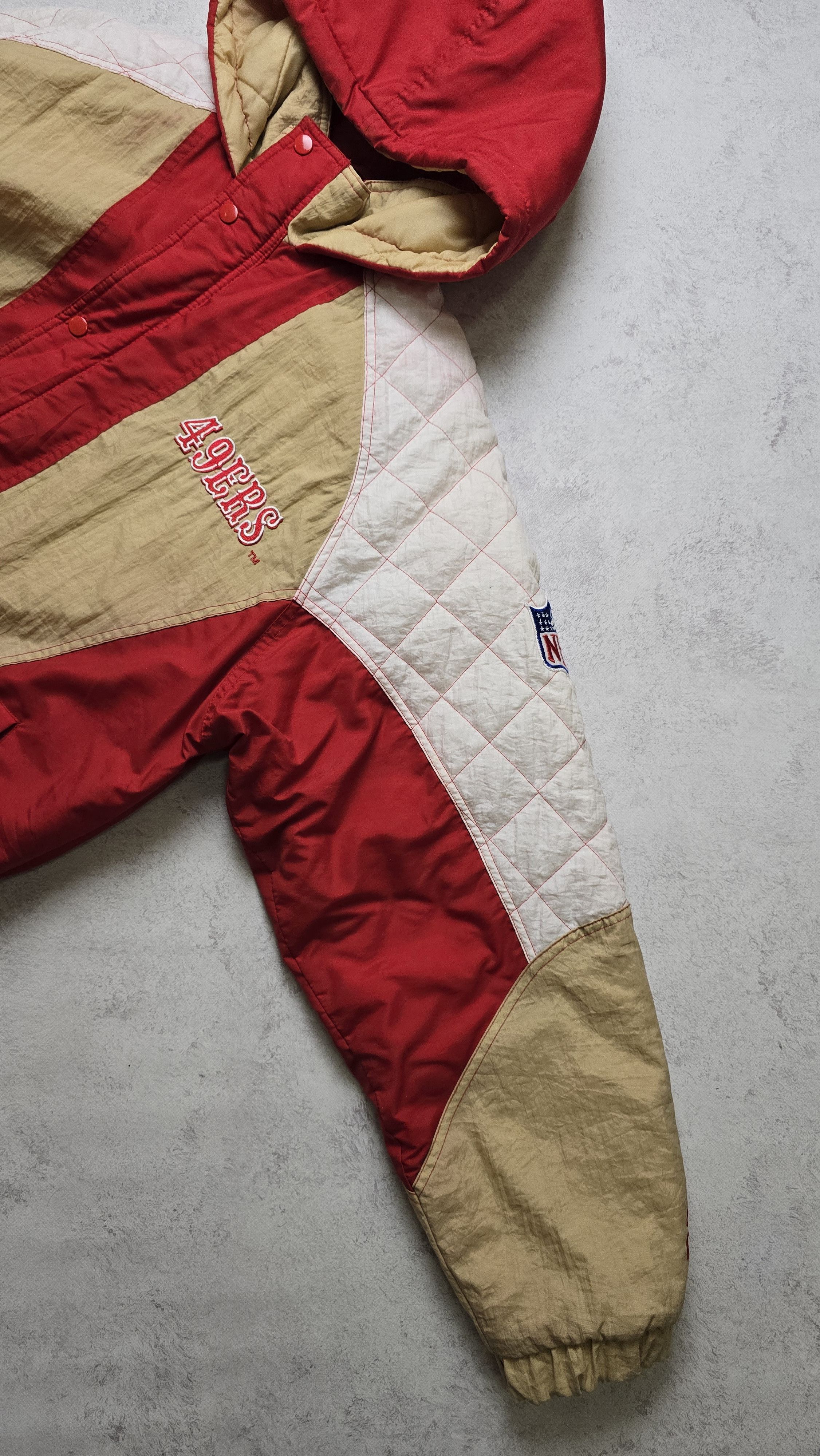Starter VTG San Francisco 49ers Puffer Jacket 90s Hooded Big Logo Size US XL / EU 56 / 4 - 10 Thumbnail