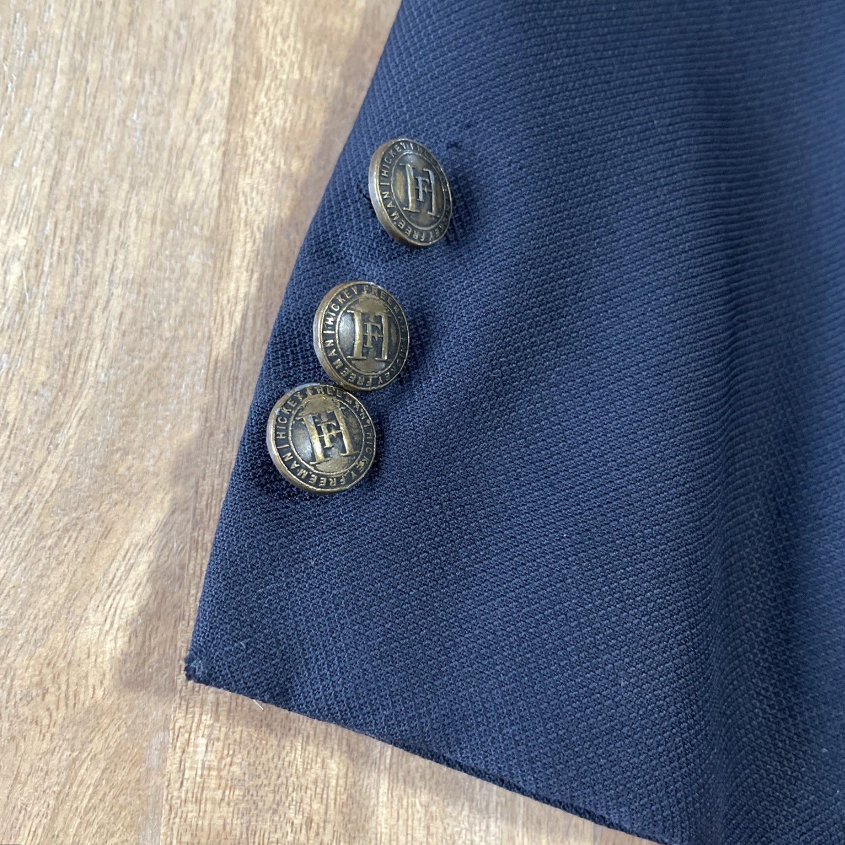 Vintage Hickey Freeman Blazer Sport Jacket Mens 42R Wool Blue Notch Single-Breasted 2-Button Front Vintage Regular Size 42R - 5 Thumbnail