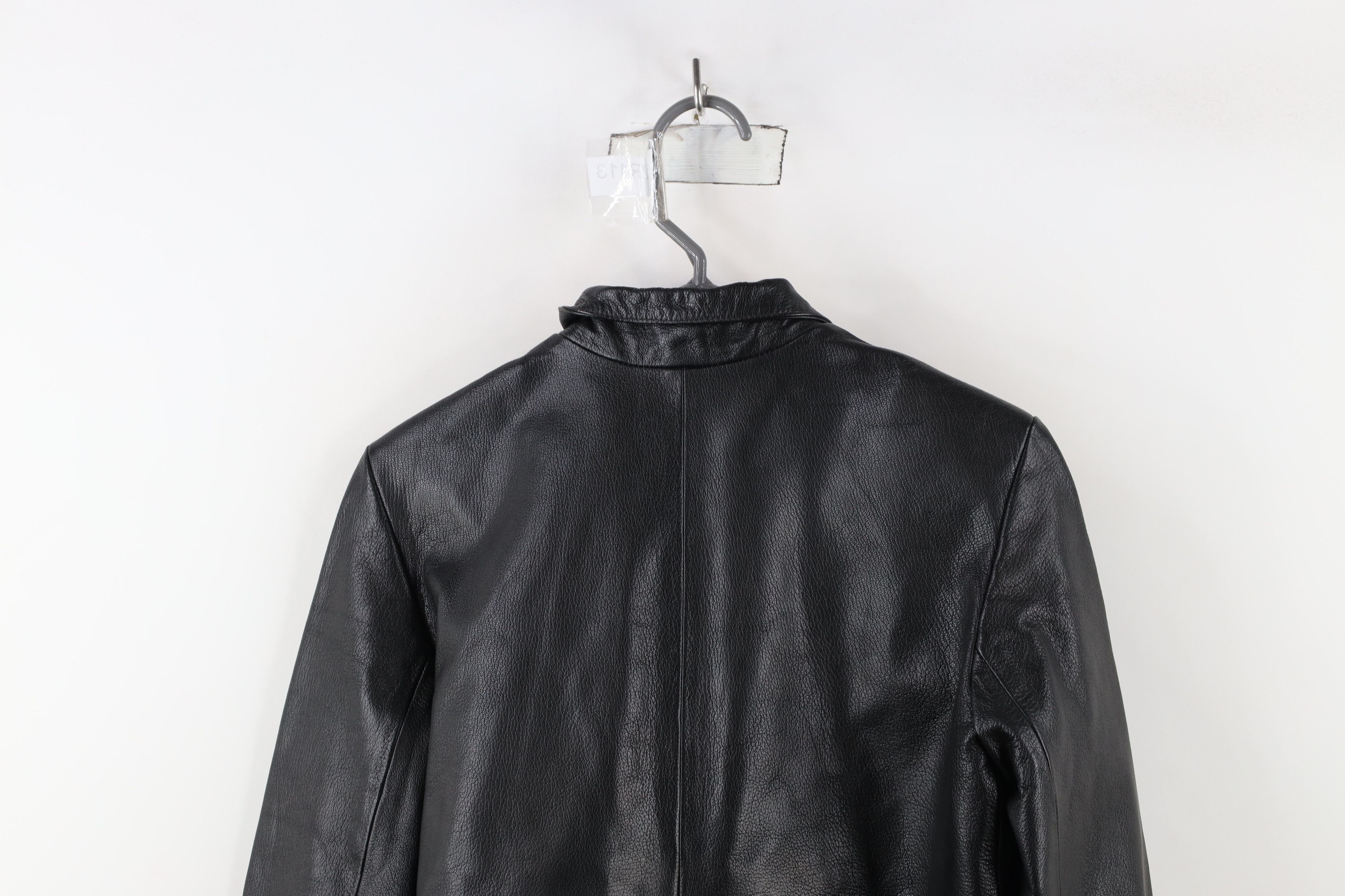 Esprit × Vintage Vintage 90s Y2K Esprit Cropped Leather Motorcycle Jacket Size XS / US 0-2 / IT 36-38 - 13 Thumbnail