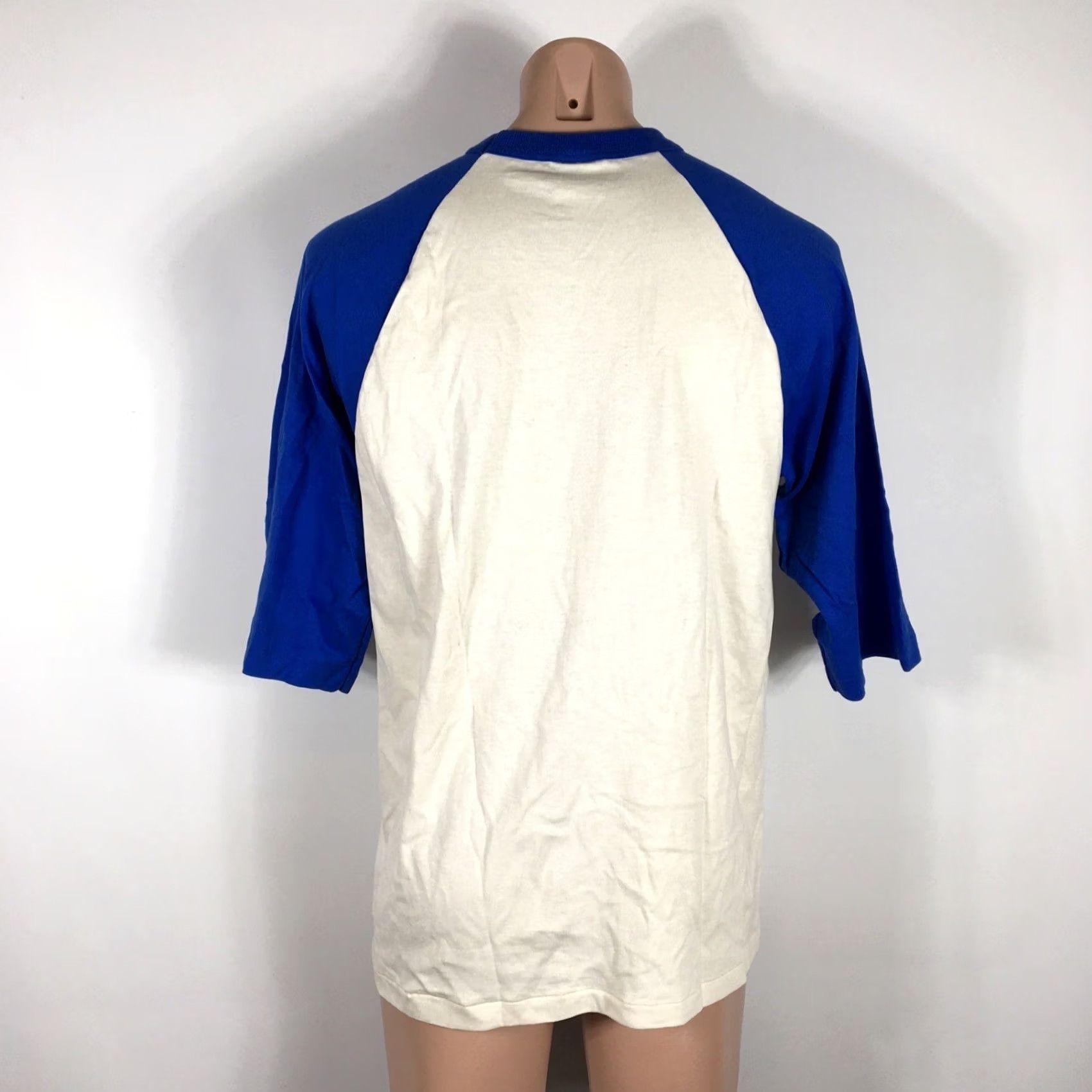 Fruit Of The Loom 80s 90s FRUIT OF THE LOOM BASEBALL RINGER Shirt USA MADE M Blank Blue Raglan - Vintage Classic Size US M / EU 48-50 / 2 - 4 Thumbnail