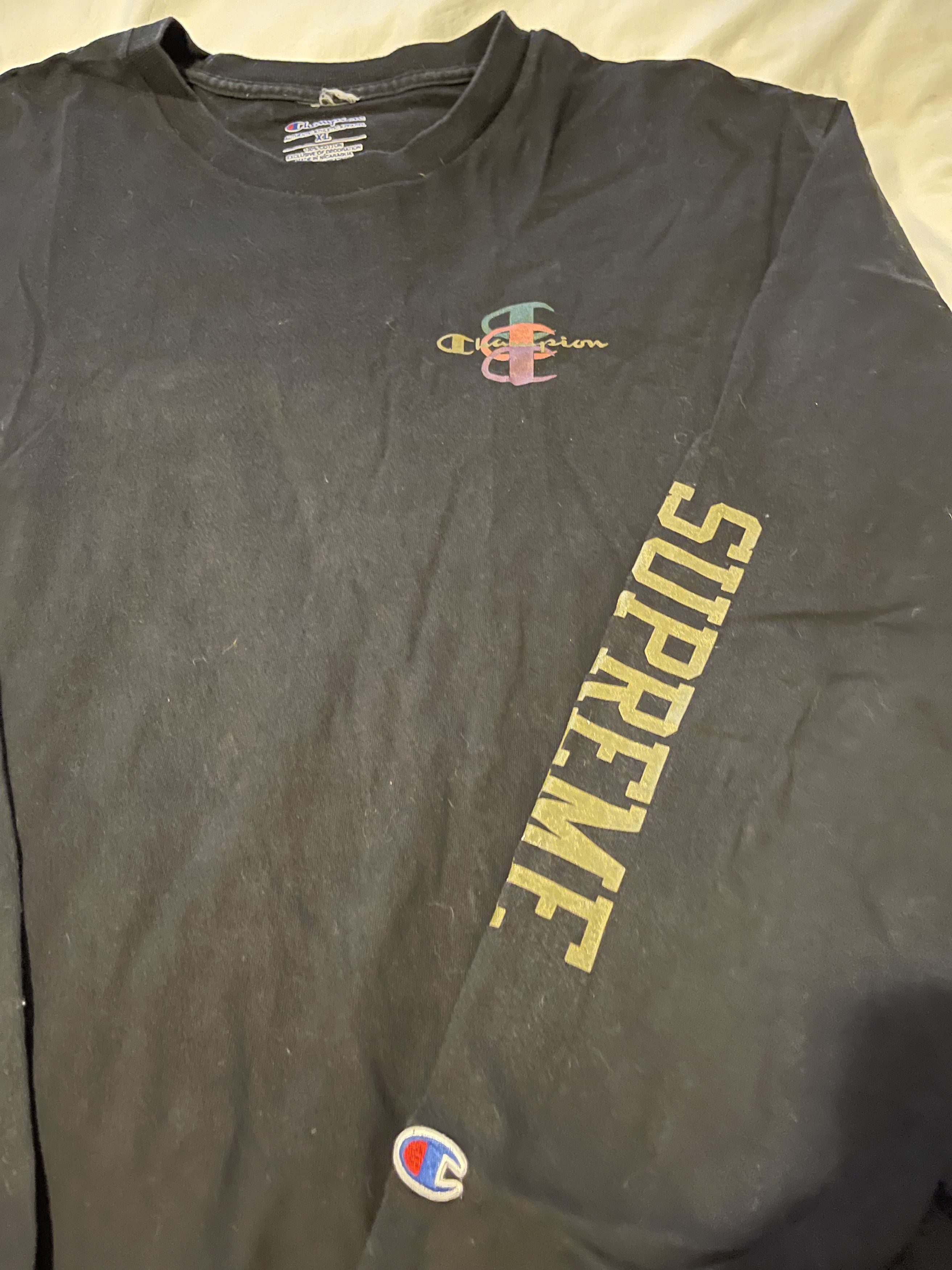 SUPREME CHAMPION LONG SLEEVE SHIRT XL BLACK