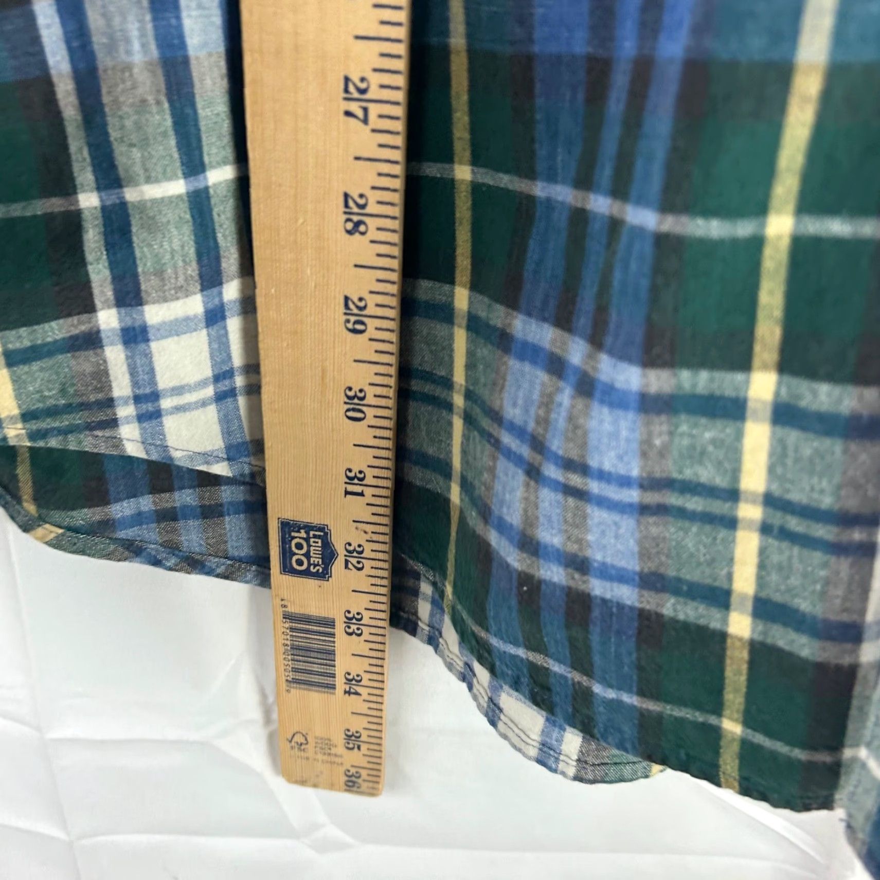 Vintage VINTAGE Adirondack Indigo Chambray Plaid Long Sleeve Button-Up Shirt Men XXL Green Plaid Chest Pocket Casual Fall Winter Mens Size US XXL / EU 58 / 5 - 6 Thumbnail