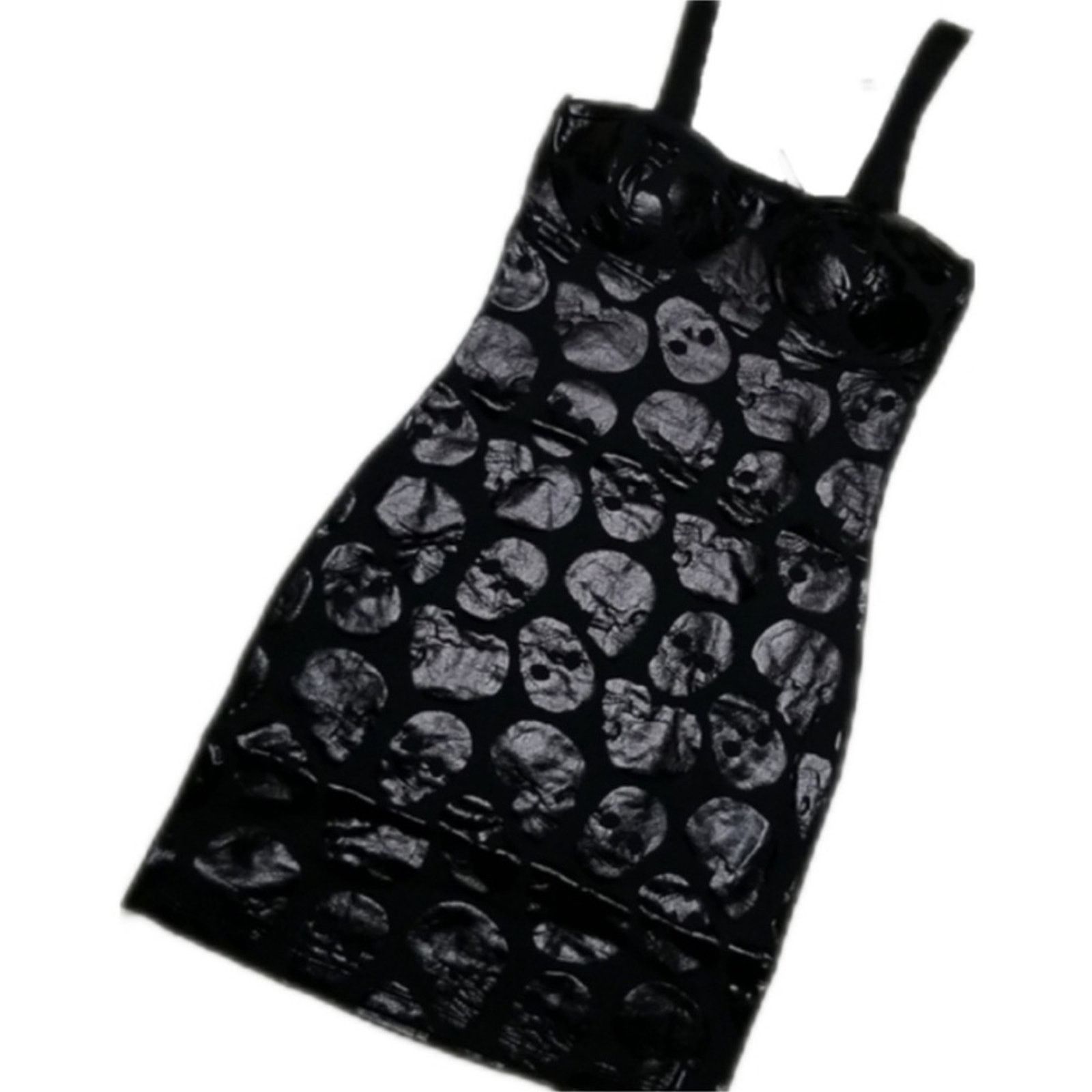Iron Fist New! Iron Fist Skullz Club Black Mini Dress Bustier Bodycon Size M / US 6-8 / IT 42-44 - 5 Thumbnail