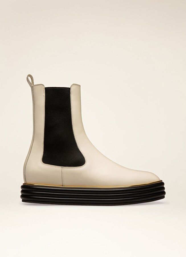 Bally o1y0725 Ankle Boots in Cream/Black Size US 4.5 / IT 34.5 - 1 Thumbnail