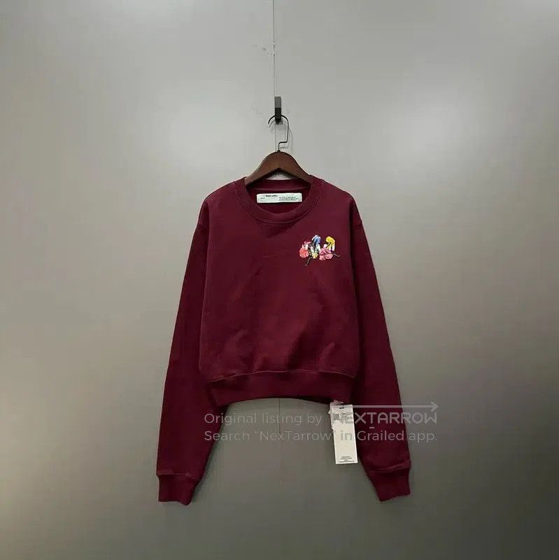 Off-White Off-White Burgundy Cotton Long Sleeve Sweatshirt . Size XS / US 0-2 / IT 36-38 - 1 Thumbnail