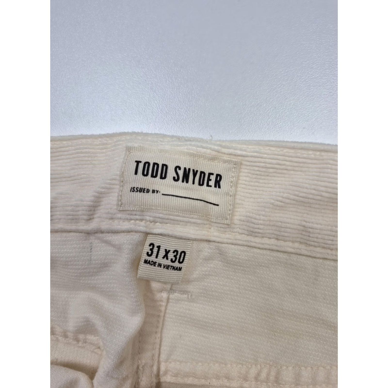 Todd Snyder Todd Snyder Pants Mens 31x30 White Corduroy Chino Slim Fit Stretch Casual Size US 31 - 4 Thumbnail