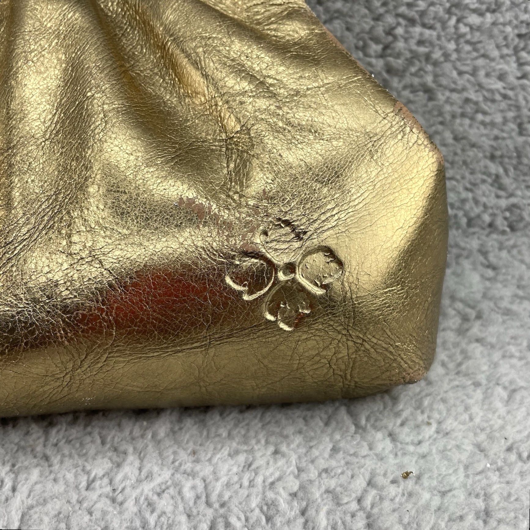 Patricia Nash VINTAGE Patricia Nash Cross Body Bag Purse Distresseed Metallic Leather Antique Gold Size ONE SIZE - 2 Thumbnail