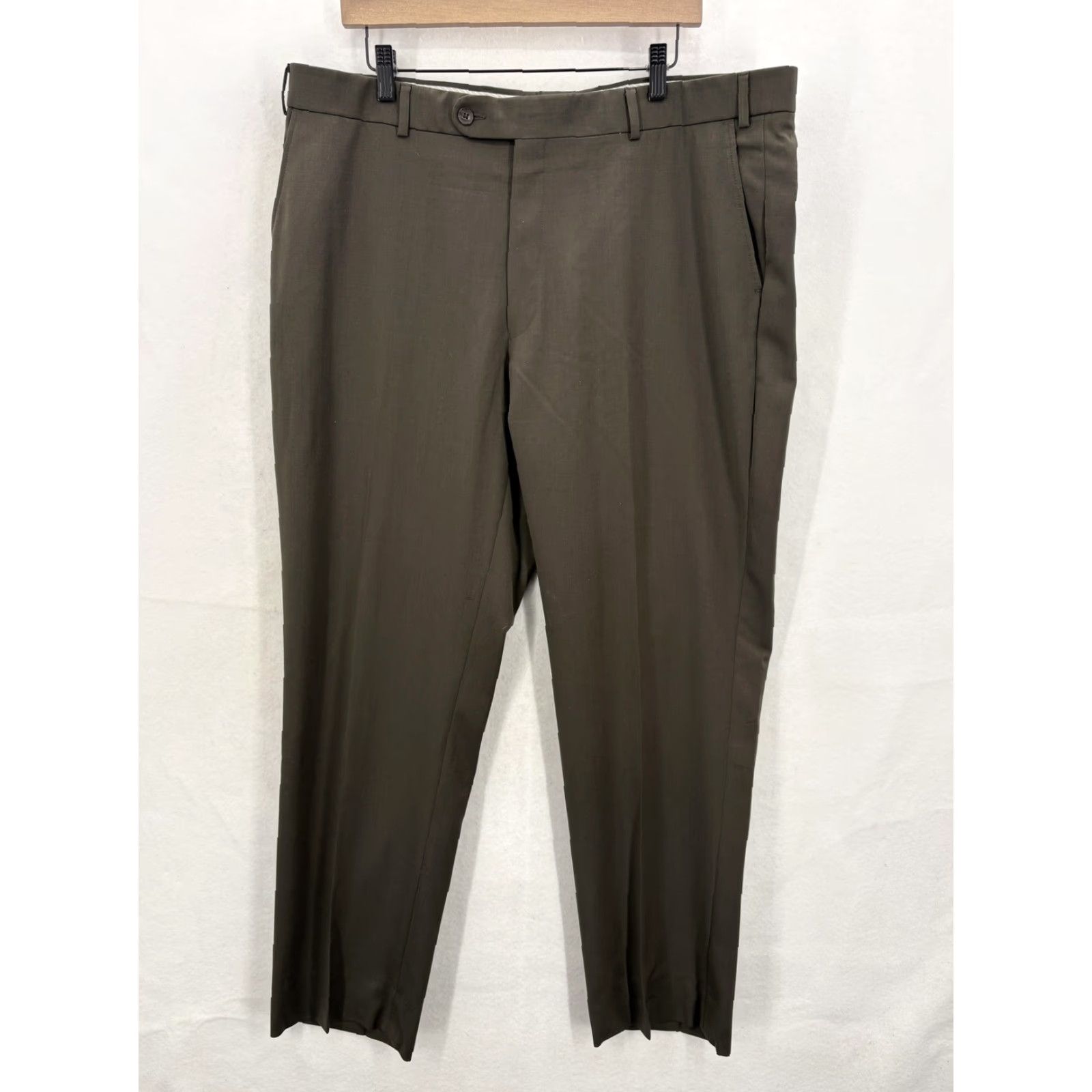 Vintage VINTAGE BALLIN Dress Pants Mens 40x32 Green Super 120s Wool Comfort-EZE Canada Trousers Size US 40 / EU 56 - 2 Thumbnail