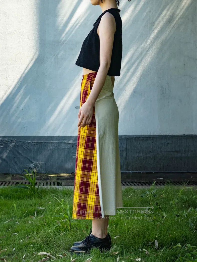 Comme des Garcons Comme Des Garcons size S Main line yellow check spliced ra Size 23" - 2 Thumbnail
