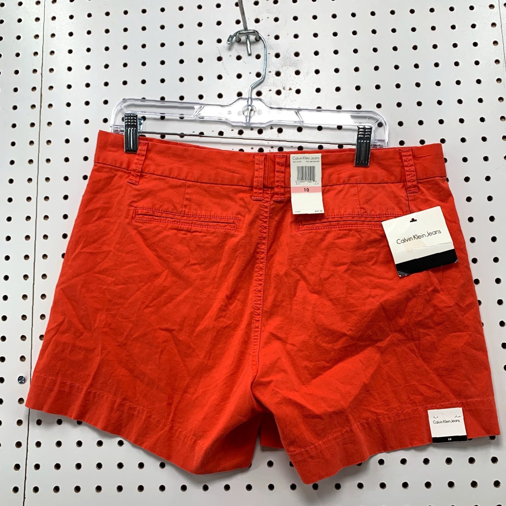 Calvin Klein NEW Calvin Klein Chino Shorts Womens Size 10 Red Orange NWT 33x5 Size 32" / US 10 / IT 46 - 5 Thumbnail