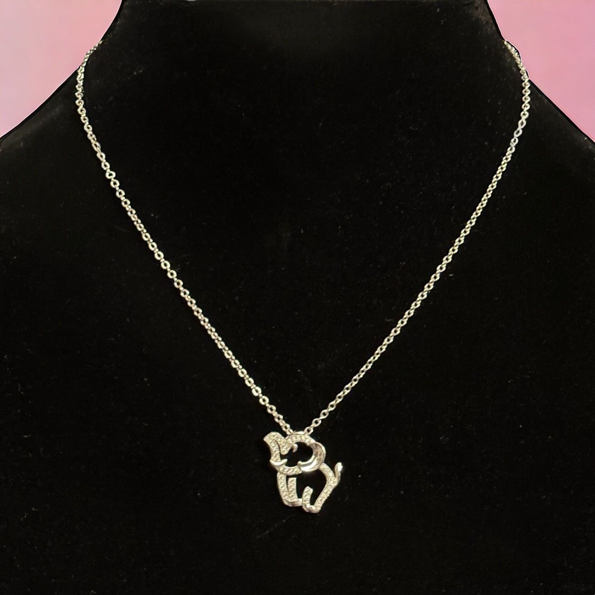 Other Silver tone Cubic Zirconia elephant pendant necklace Size ONE SIZE - 1 Thumbnail