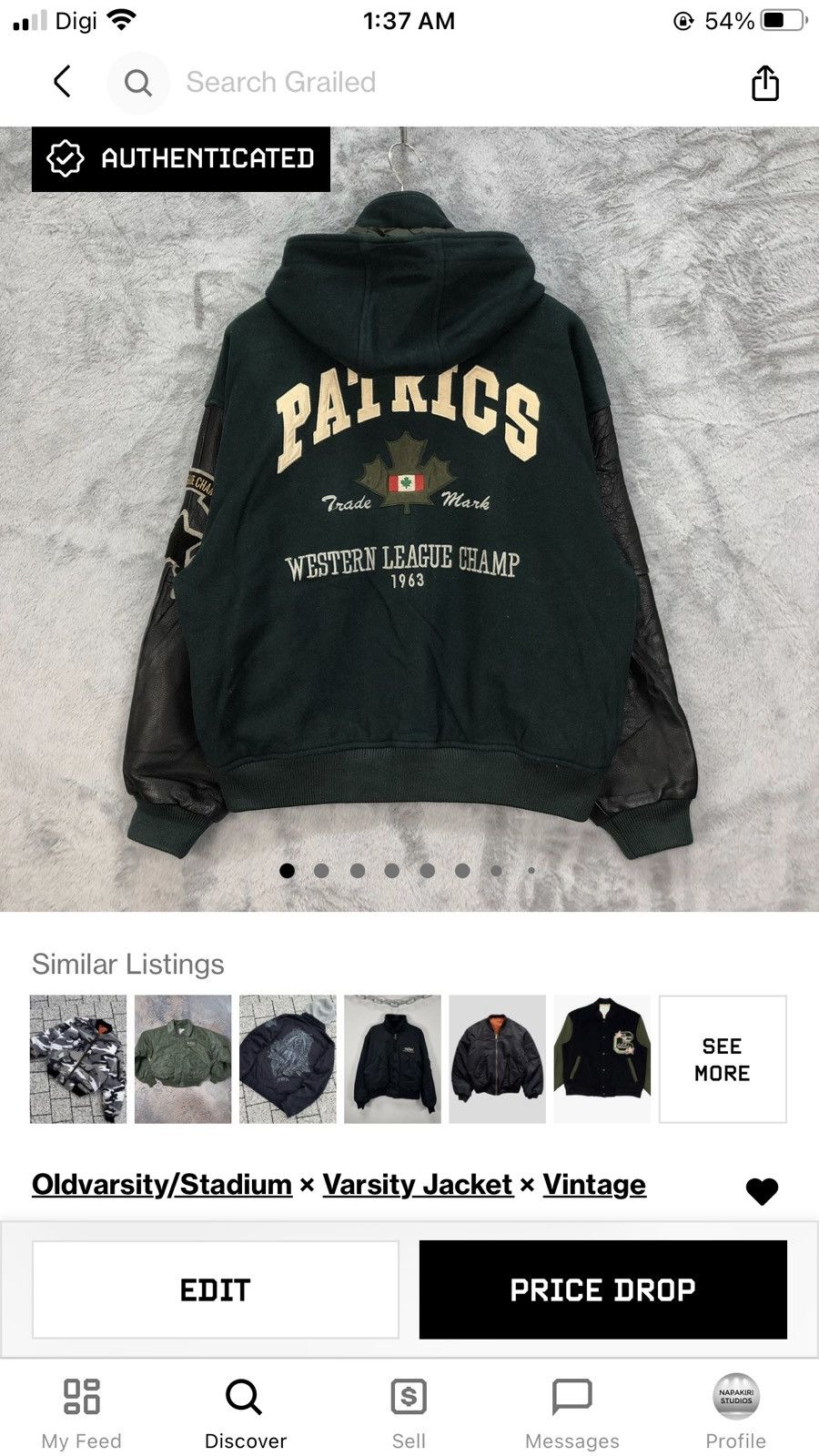 Vintage PATRICS VANCOUVER Sleeve Leather Varsity Jacket #4916-27 Size US L / EU 52-54 / 3 - 15 Thumbnail