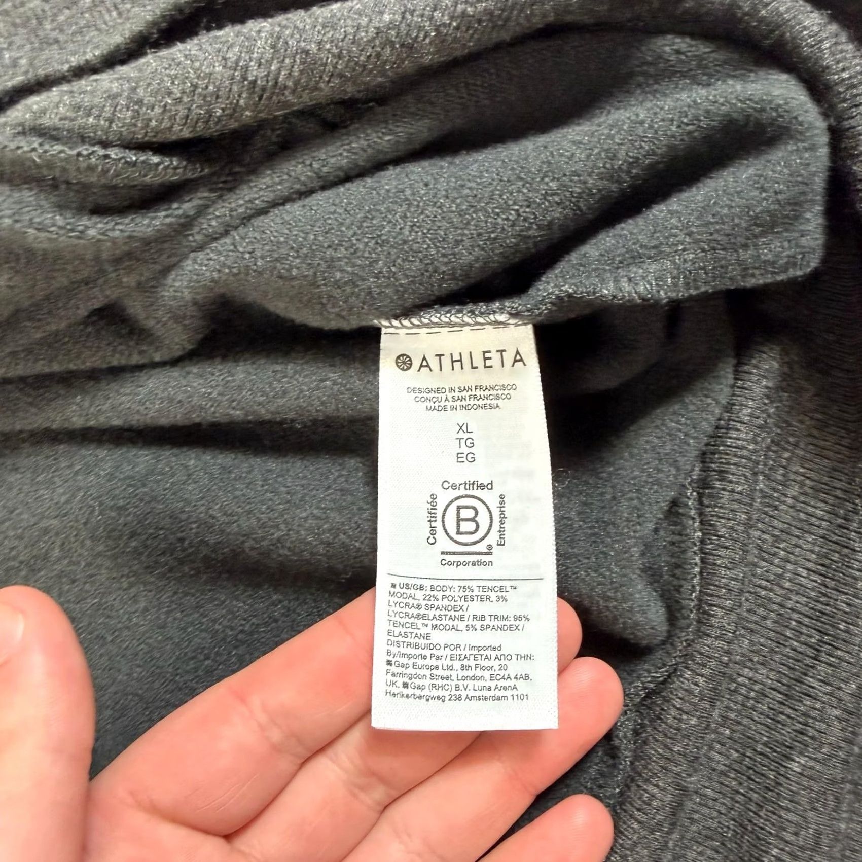 Athleta Athleta Sweatshirt Women XL Gray V-Neck Pullover Jersey Athleisure Yoga Gym Wrap Ladies Wear Size XL / US 12-14 / IT 48-50 - 4 Thumbnail