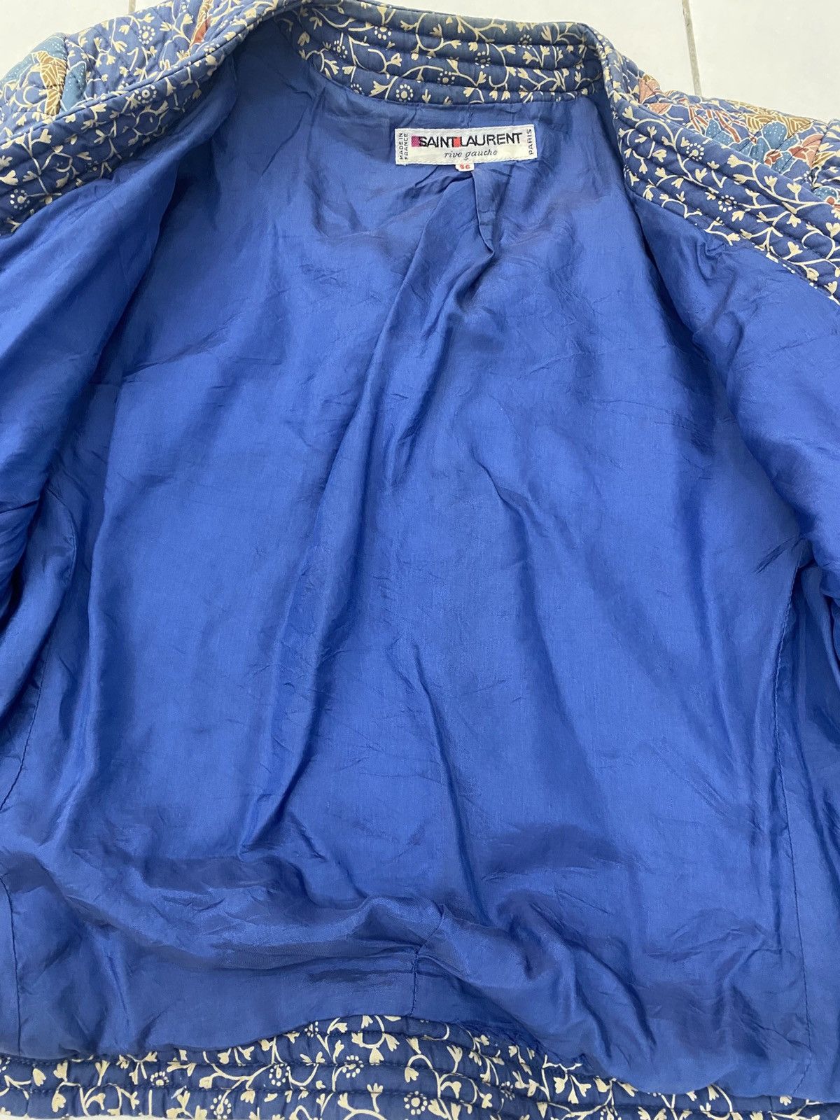 Yves Saint Laurent Vtg 70s Saint Laurent rive gauche quilted jacket Size XS / US 0-2 / IT 36-38 - 10 Thumbnail