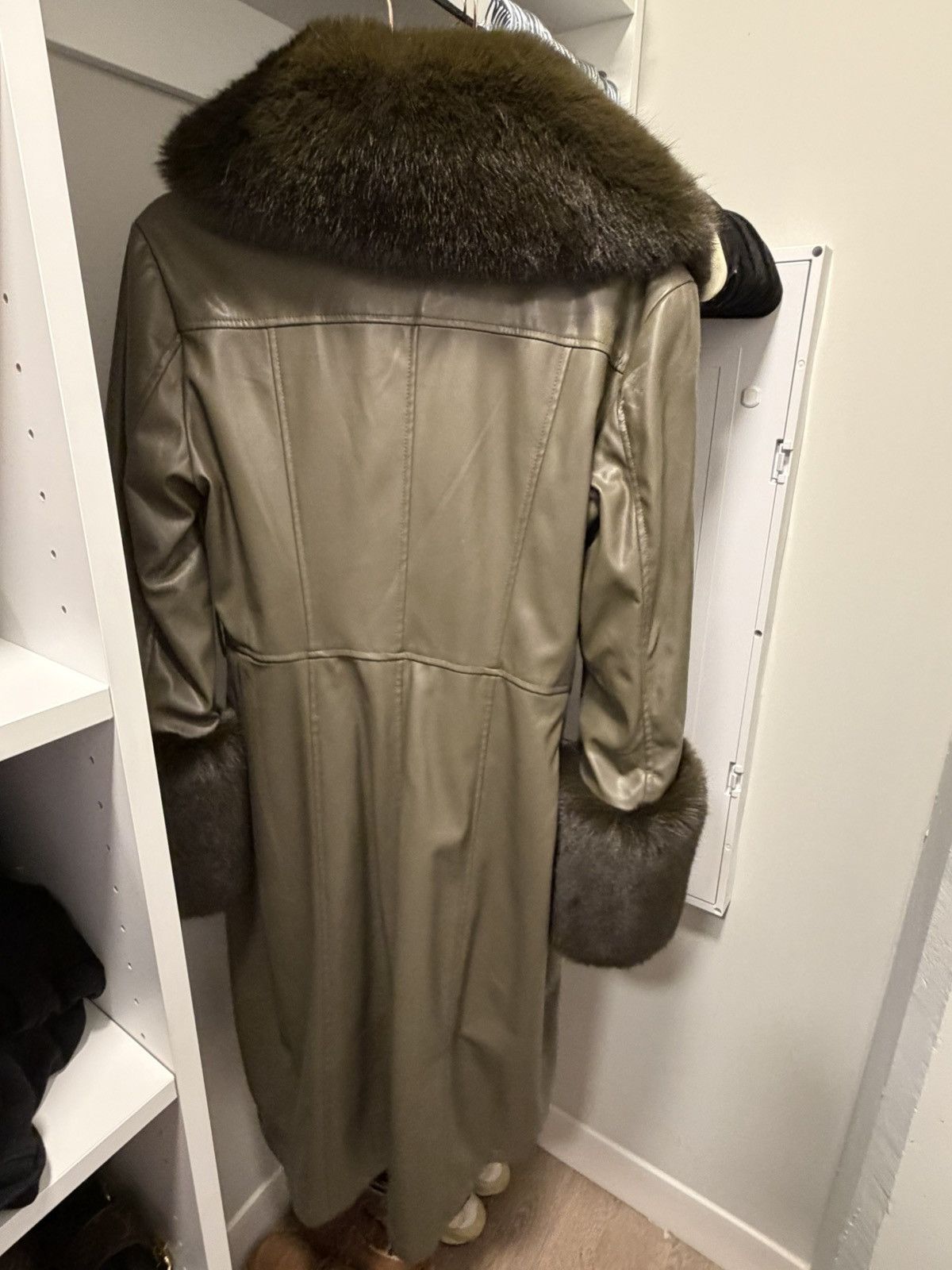 Nasty Gal Nasty Gal Faux Leather/Fur Trench Size L / US 10 / IT 46 - 2 Thumbnail