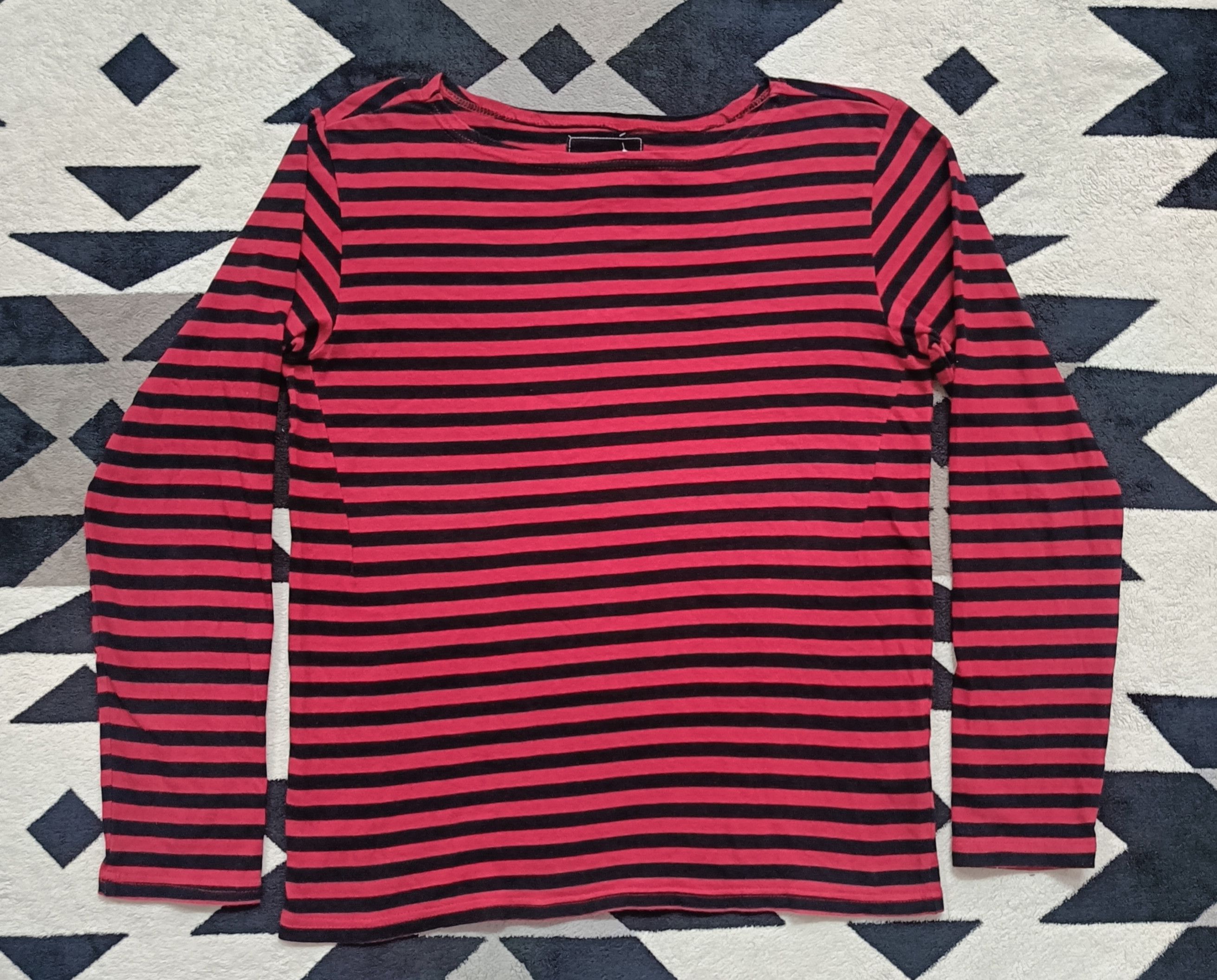 Japanese Brand 🔥🔥Rare Number Nine Checked Red Long Sleeve Tee Size US M / EU 48-50 / 2 - 2 Thumbnail