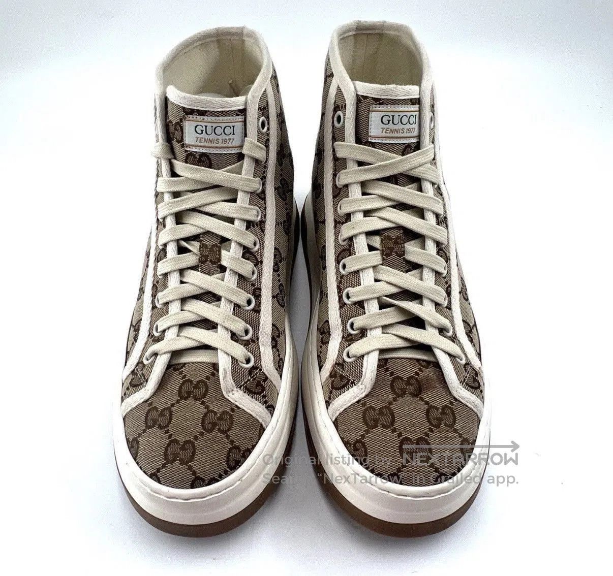 Gucci Beige High-Top Sneakers Size 7.5. Size US 7.5 / EU 40-41 - 2 Thumbnail