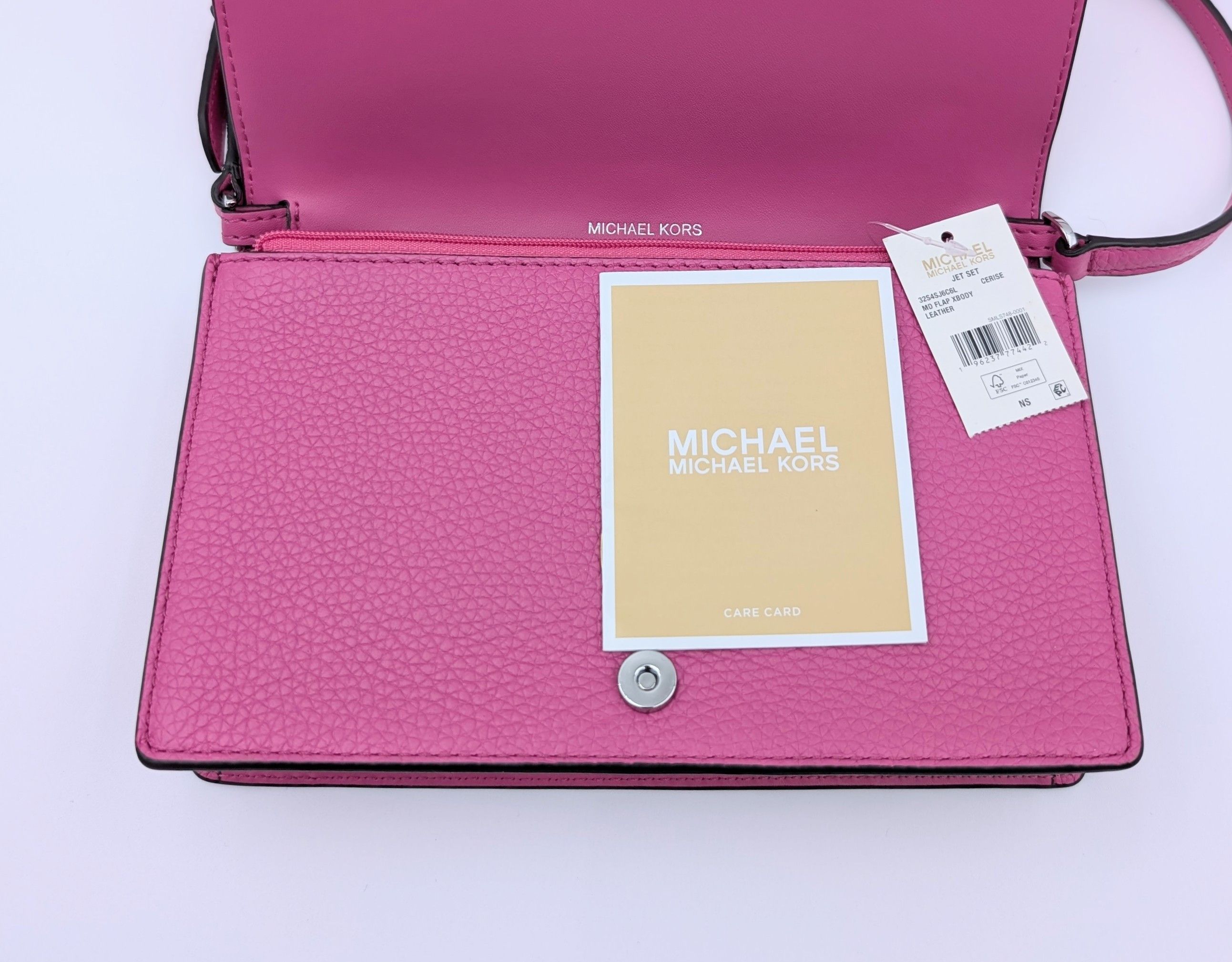 Michael Kors NWT Michael Kors Jet Set Med Flap Body Pebble Leather Pink Size ONE SIZE - 3 Thumbnail