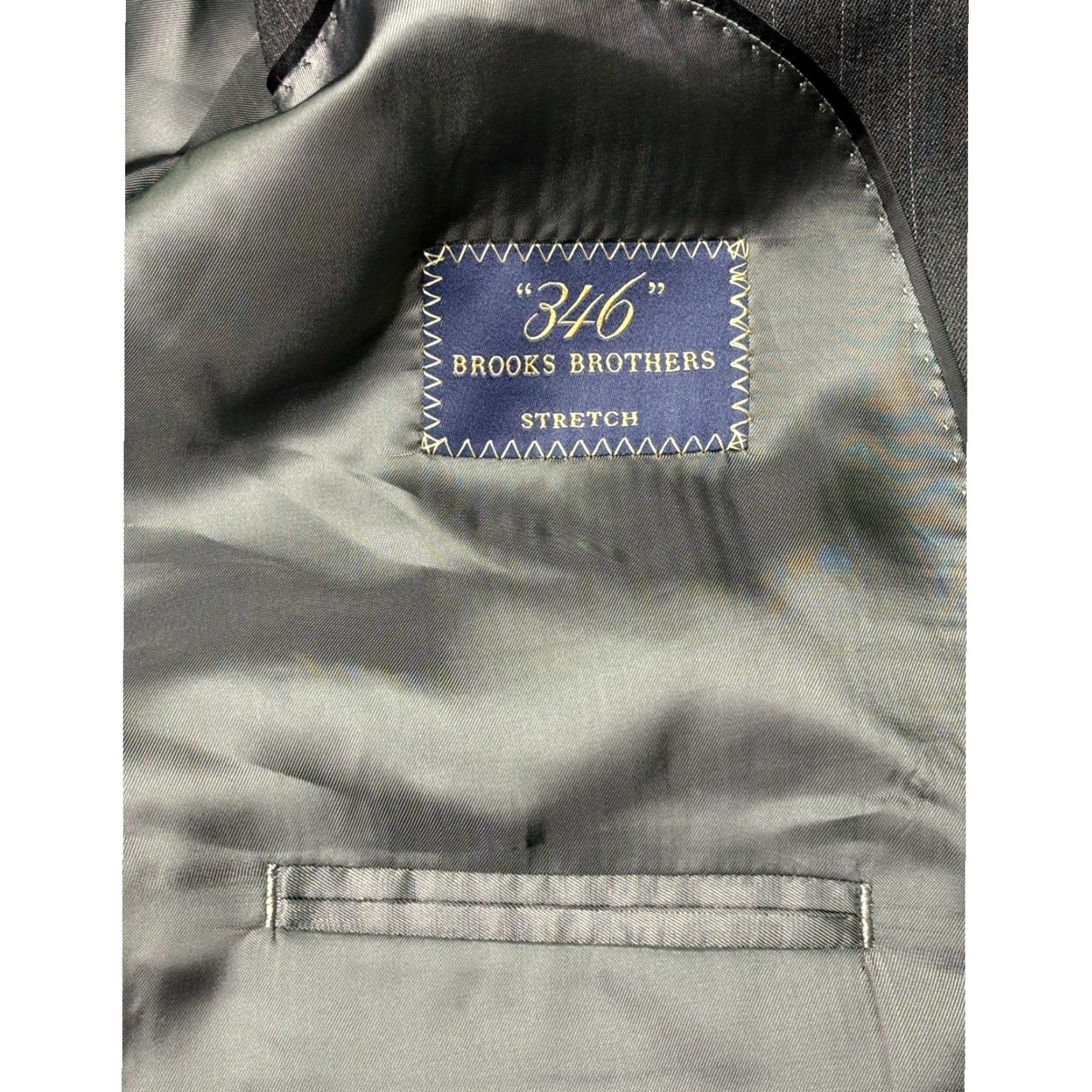 Brooks Brothers Brooks Brothers 346 Blazer Men 42S Gray Pinstripe Wool Blend Stretch Shirt/Blazer Gray Mens 42S Blazer Size 42R - 6 Thumbnail