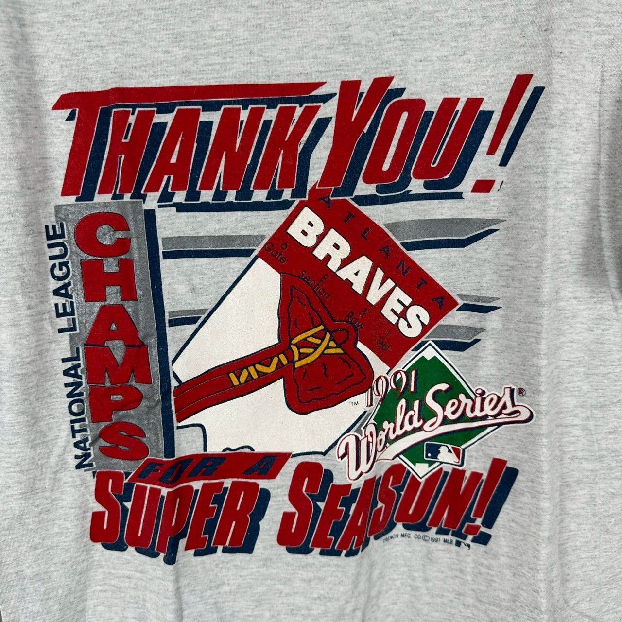 Vintage ​​​​​​1991 Atlanta Braves Champions Thank You! MLB ​T-shirt Size US L / EU 52-54 / 3 - 2 Thumbnail