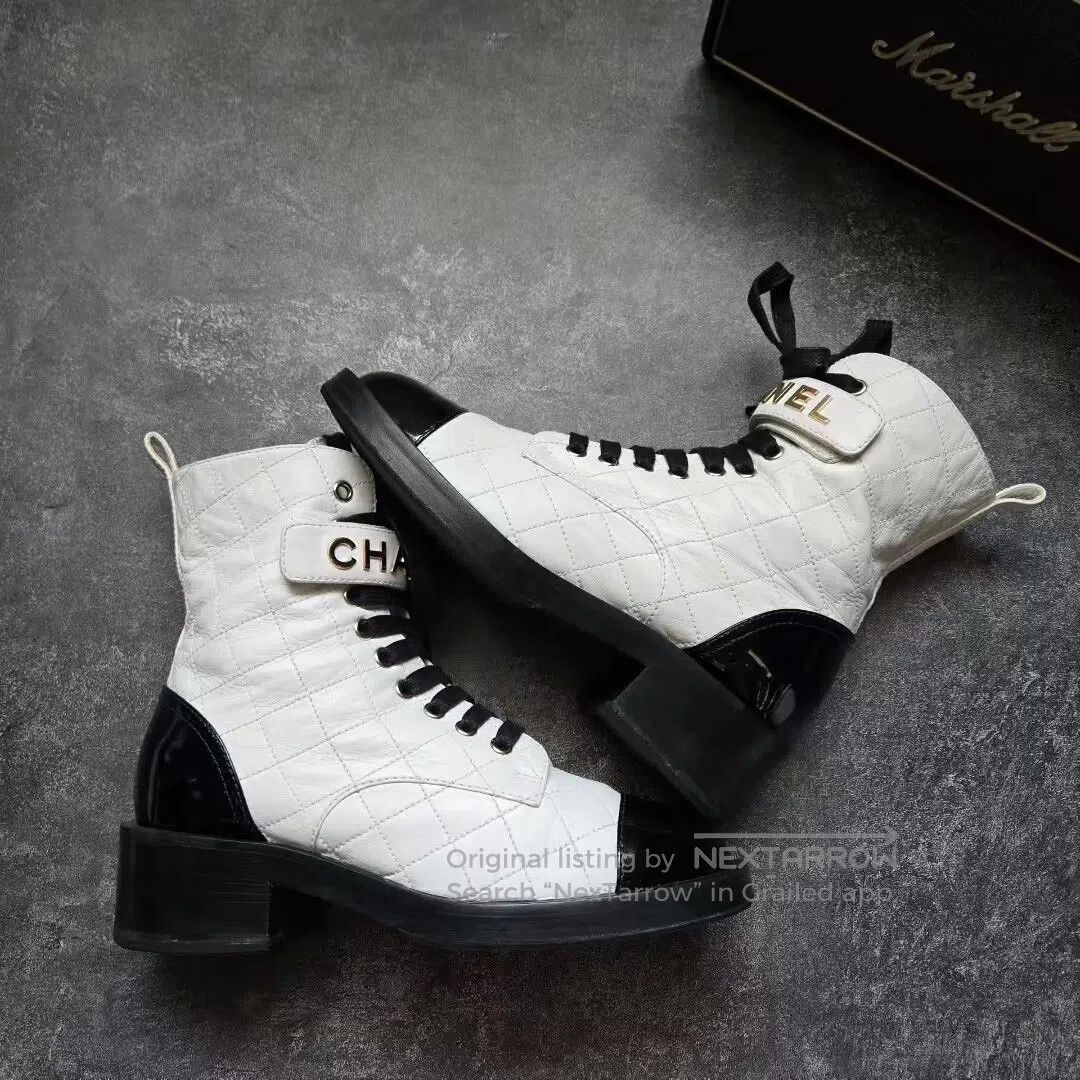 Chanel Chanel 24S Black and White Martin Boots| Size US 6 / IT 36 - 2 Thumbnail