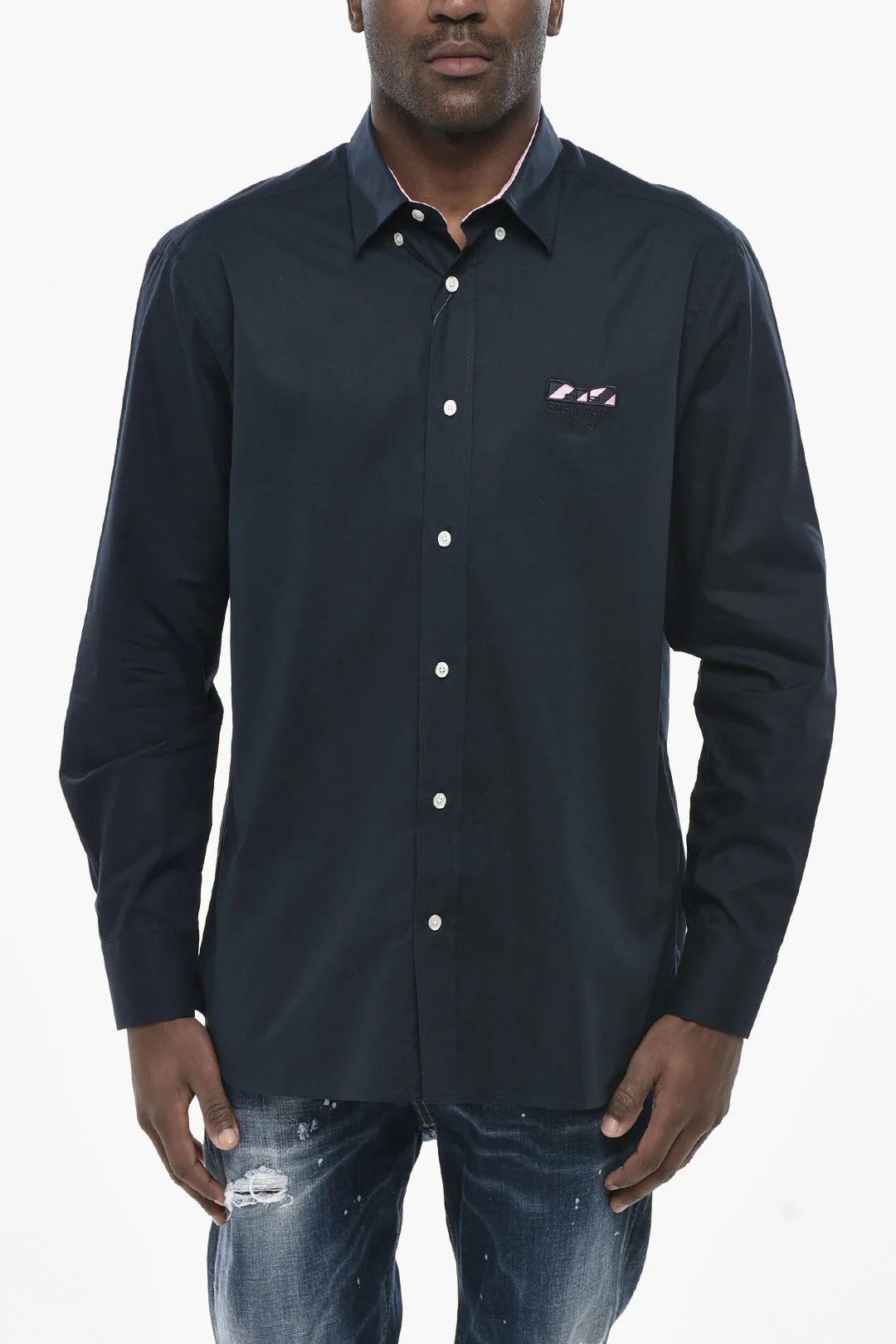 Ed Hardy og1mm0426 Cotton Shirt in Blue Size US M / EU 48-50 / 2 - 1 Thumbnail