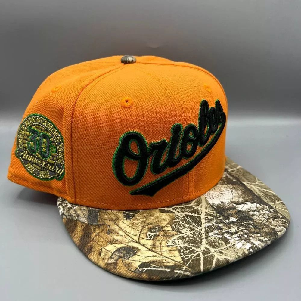 New Era Baltimore Orioles Hat Men 7 1/2 Orange Realtree Fitted Cap Size ONE SIZE - 1 Thumbnail