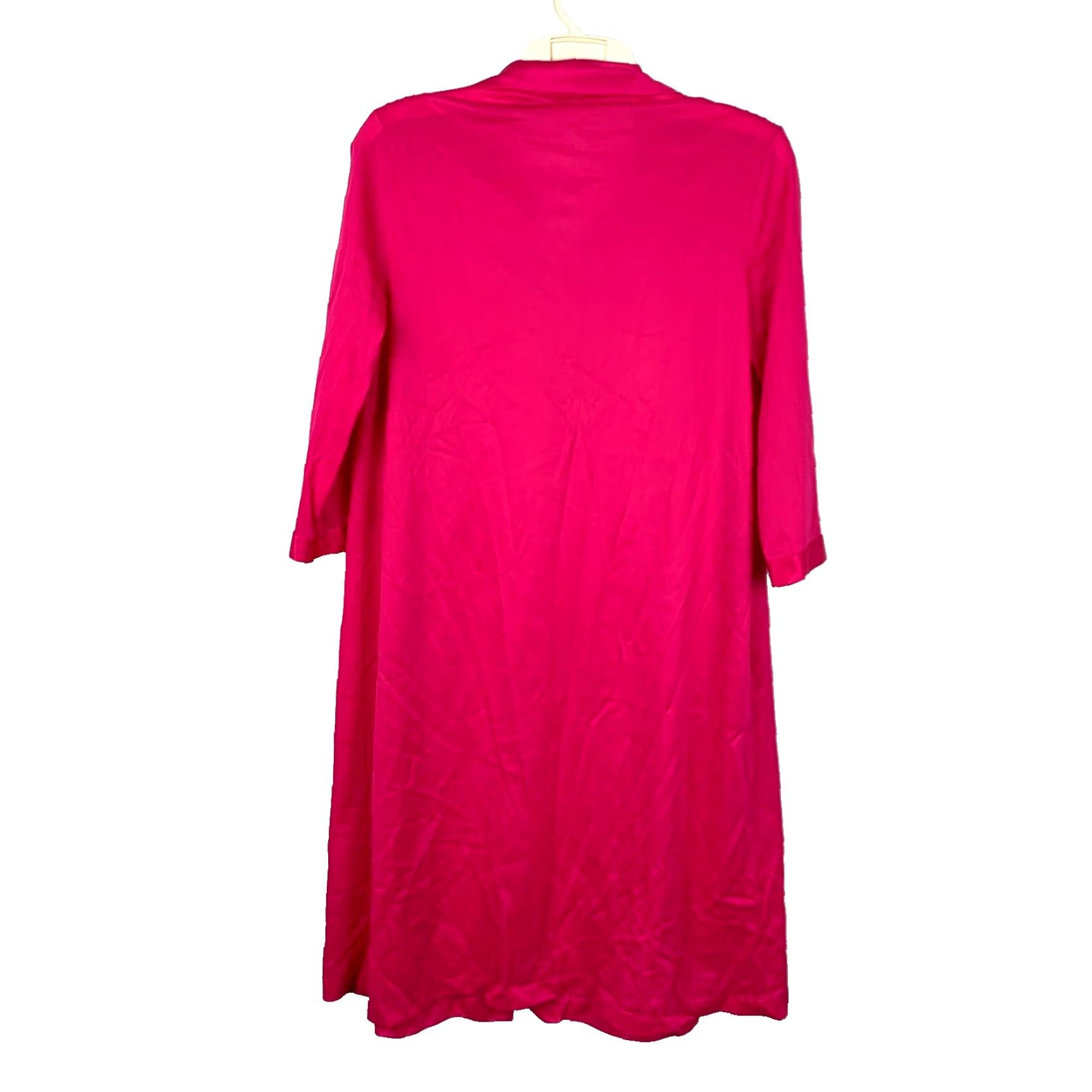 Vintage VINTAGE Vanity Fair Nightgown Robe Dark Pink Button Nylon Size S Pink 1970s Womens Size ONE SIZE - 5 Thumbnail