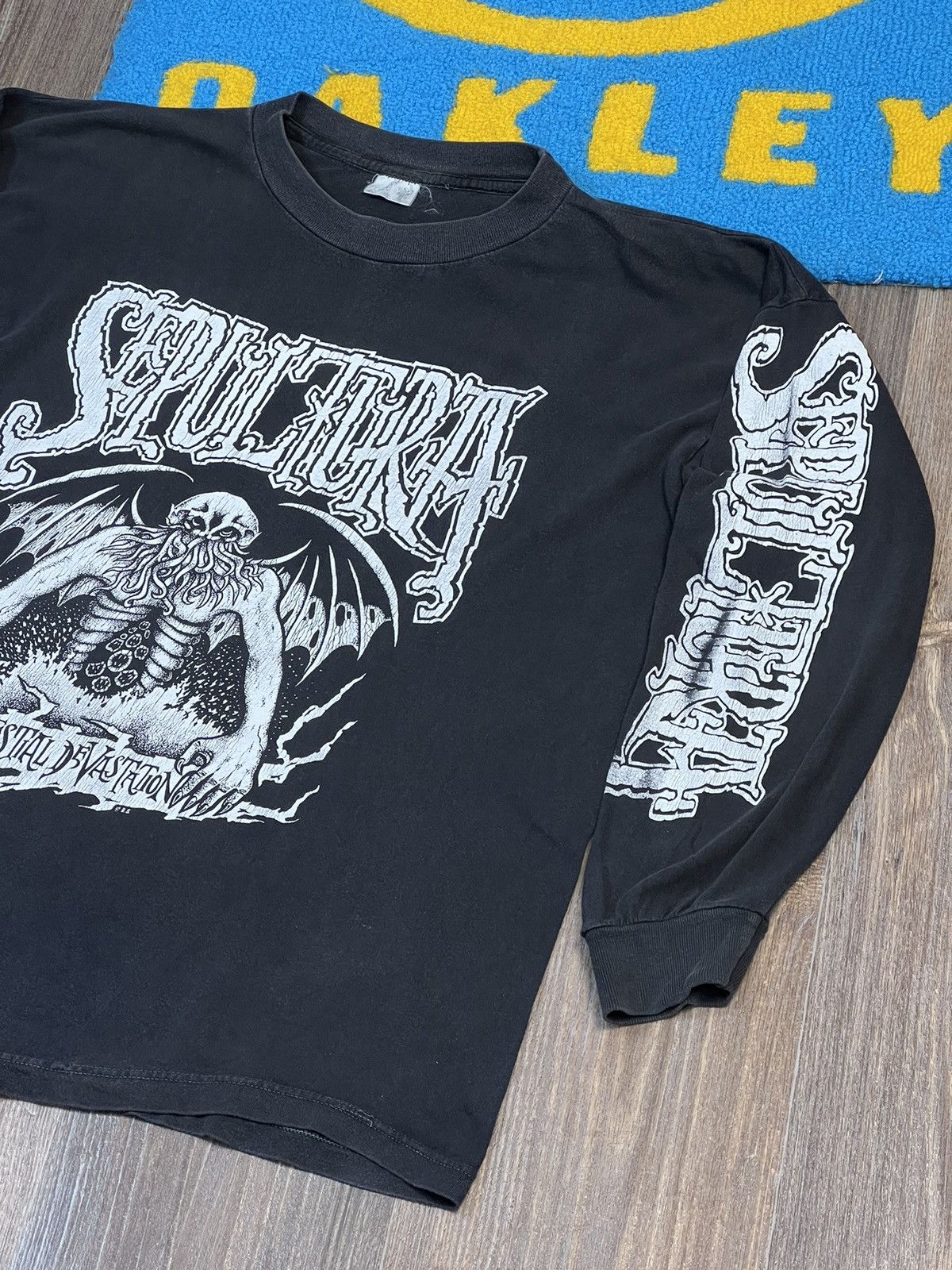 Band Tees 1992 Vintage Sepultura Bestial Devastation Long Sleeve Shirt Size US XL / EU 56 / 4 - 5 Thumbnail