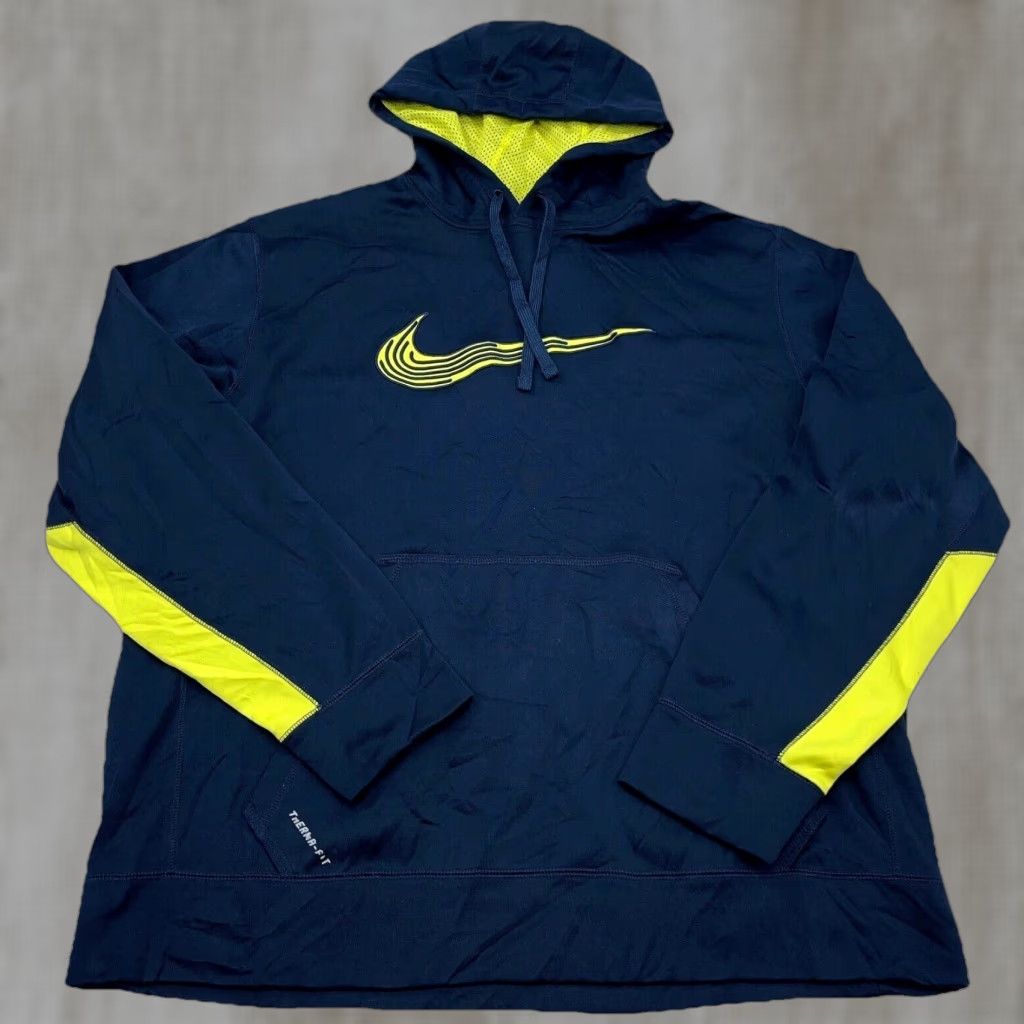 Nike Nike Hoodie Men XL Black Yellow Sweatshirt Sweater Therma Performance Size US XL / EU 56 / 4 - 1 Thumbnail