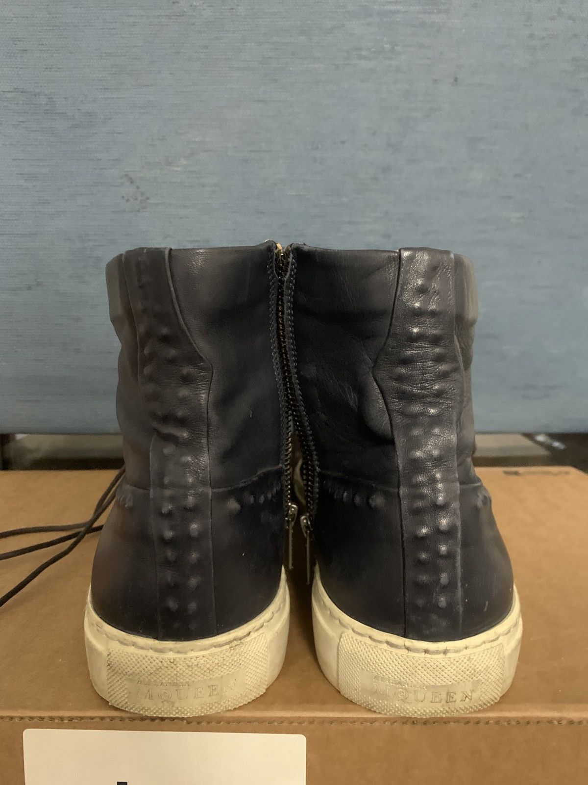 Alexander McQueen Alexander McQueen Harako Leather High-Top Sneakers Size US 12 / EU 45 - 6 Thumbnail