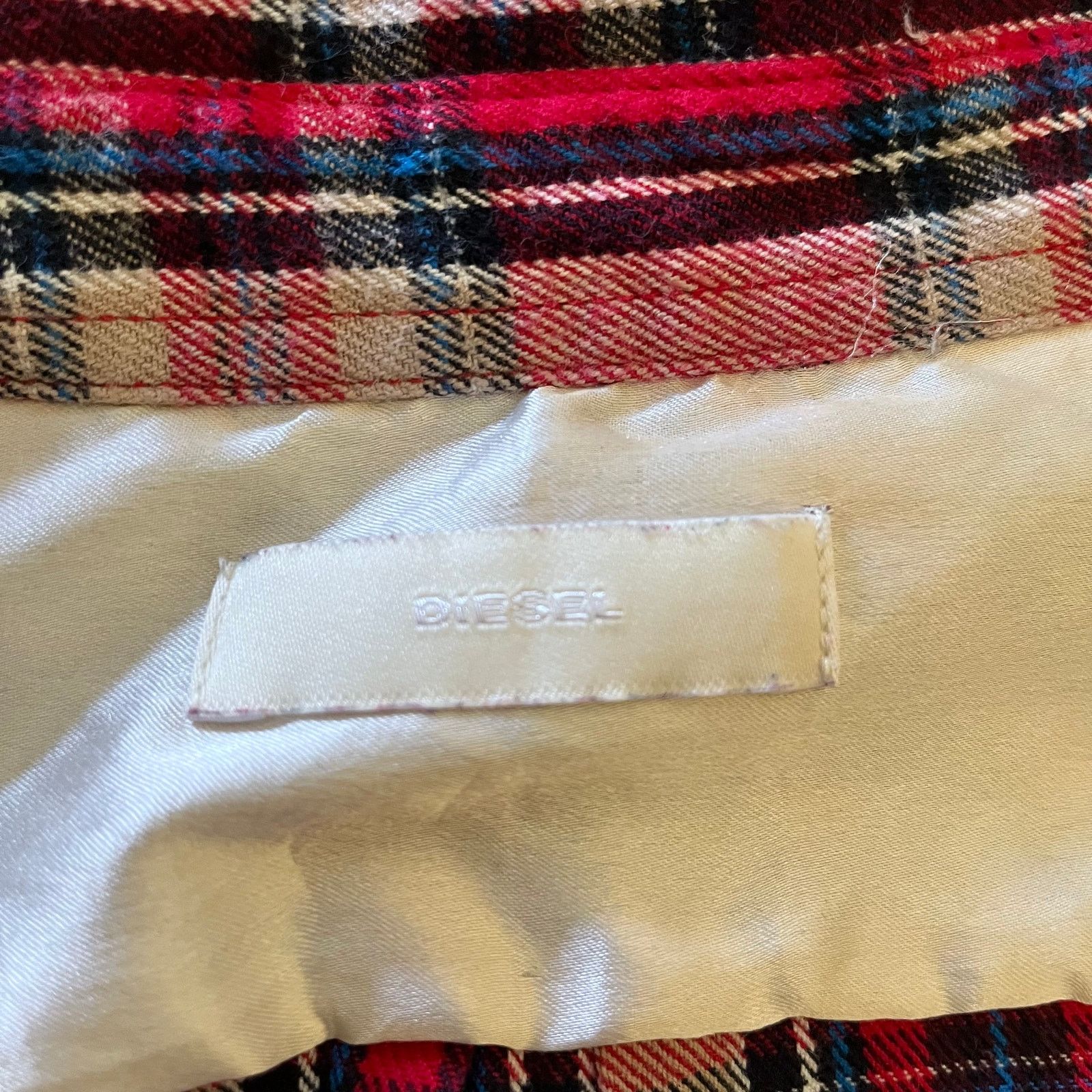 Diesel Diesel Red Plaid Check Cotton Button-Down Flannel Shirt Size US L / EU 52-54 / 3 - 4 Thumbnail