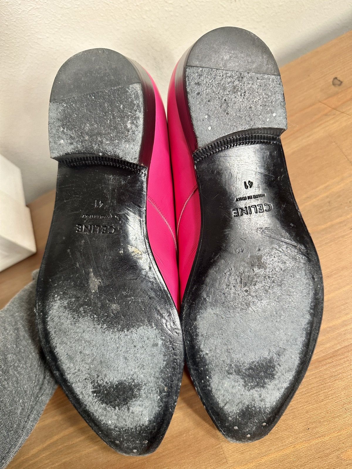 Celine × Hedi Slimane SS19 CELINE by HEDI HOT PINK JACNO MONKSTRAP BUCKLE DERBY Size US 8 / EU 41 - 8 Thumbnail