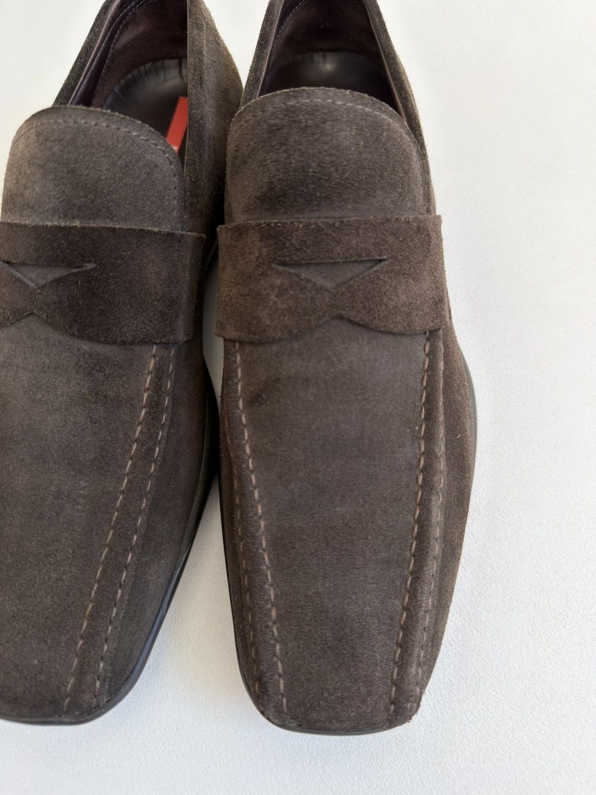 Prada Brown Suede ‘Square Toe’ Loafers Size US 8 / EU 41 - 6 Thumbnail