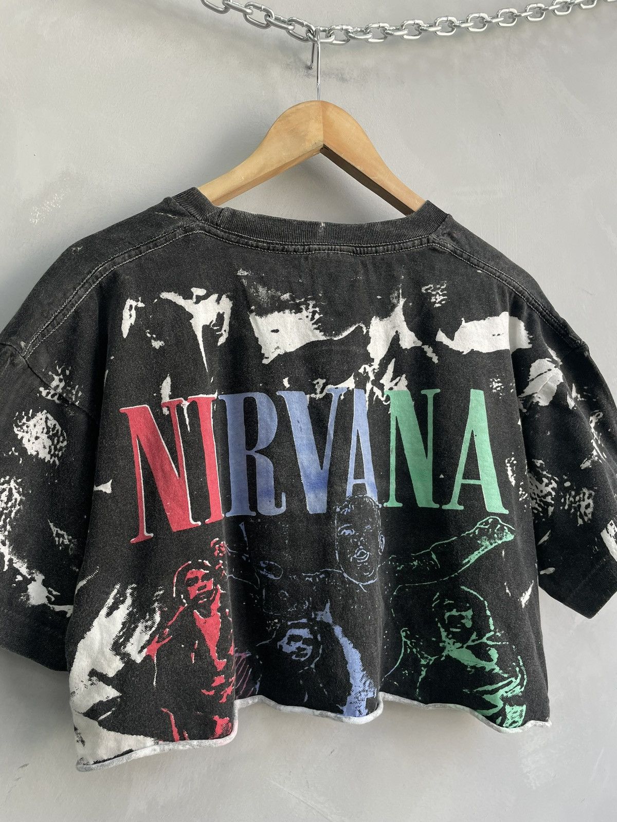 Nirvana Nirvana cropped custom 90s over print tee singlestitch Size US M / EU 48-50 / 2 - 8 Thumbnail