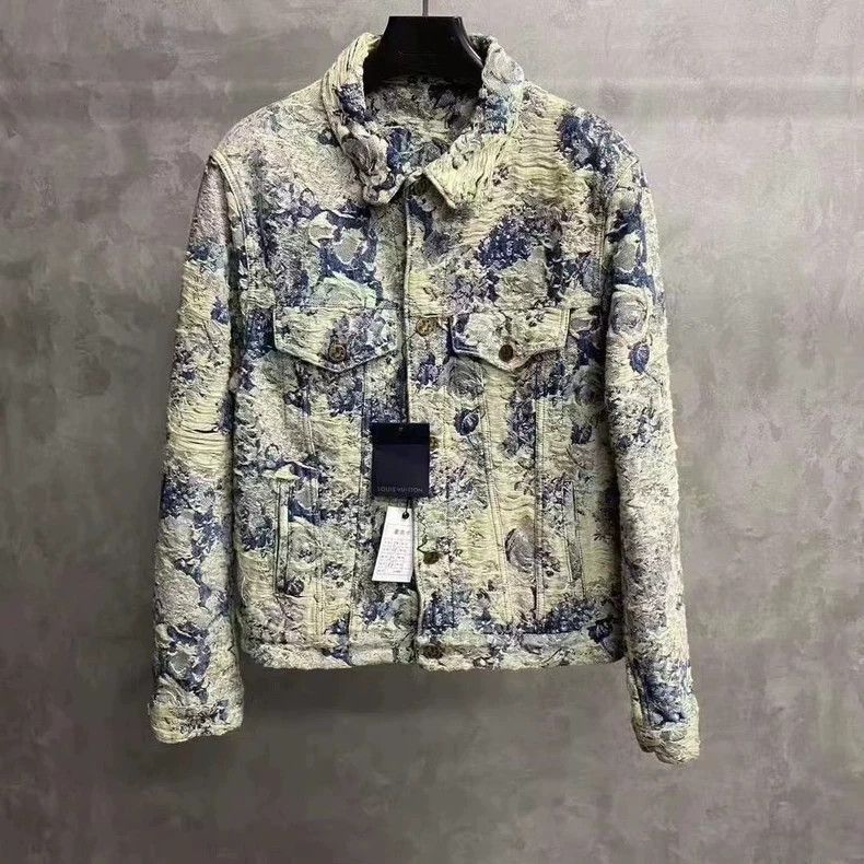 Louis Vuitton Louis Vuitton Blue floral-print logo denim jacket Size US S / EU 44-46 / 1 - 1 Thumbnail