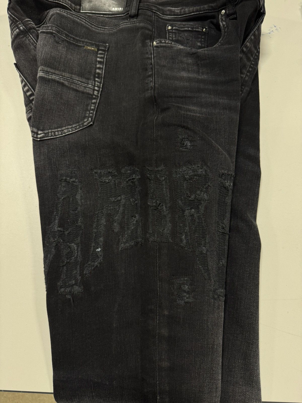 Amiri Amiri Distressed Logo Black Denim Jeans 1400$ Size US 36 / EU 52 - 5 Thumbnail
