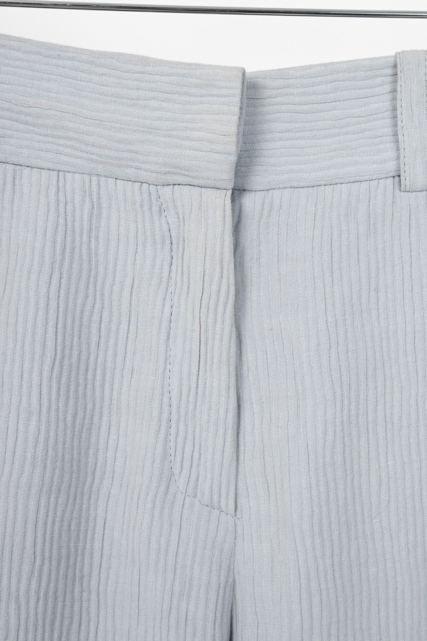 Armani Collezioni Armani Collezioni Cotton/Linen-Blend Wide-Leg Trousers Size 28" / US 6 / IT 42 - 6 Thumbnail