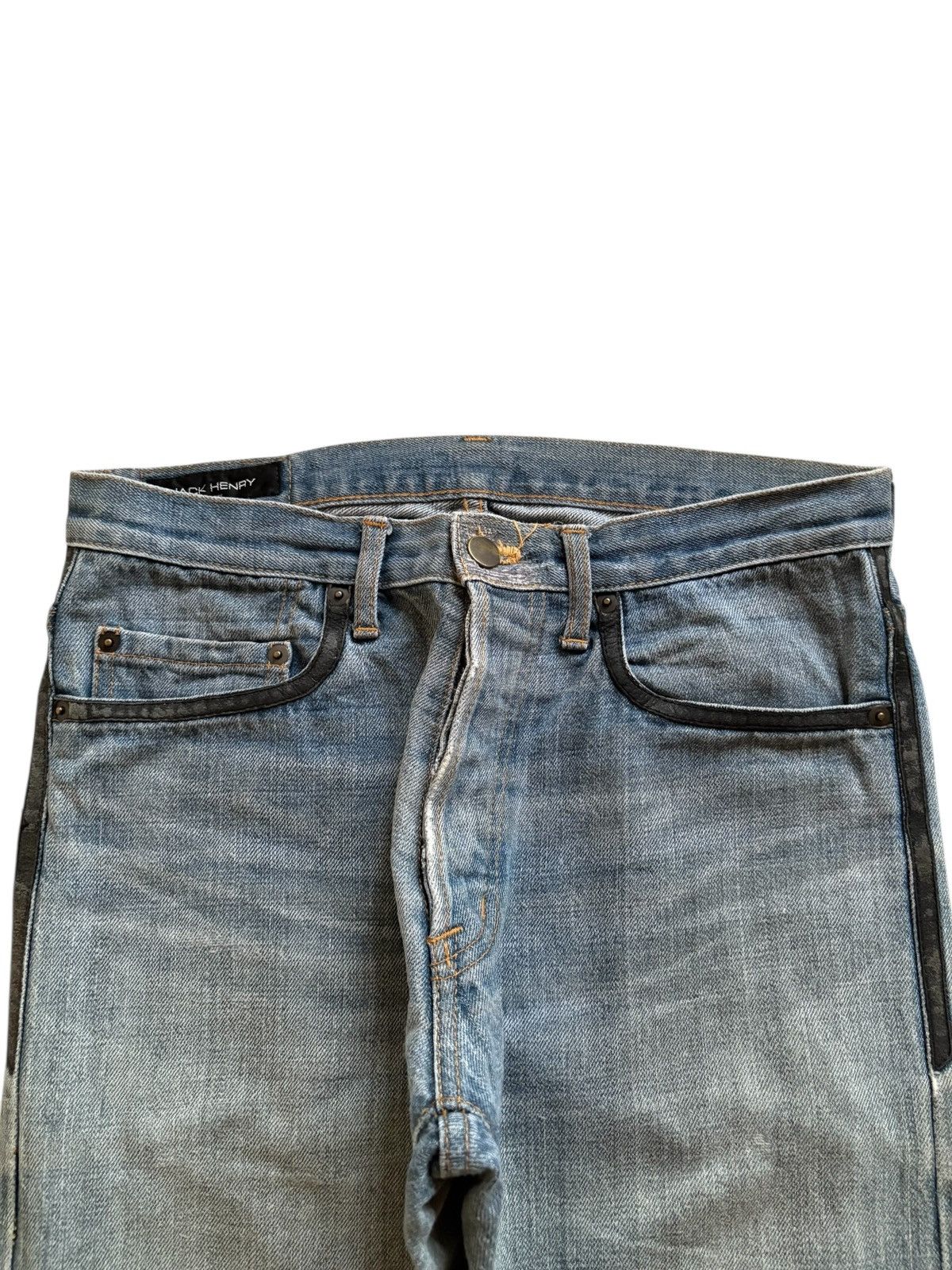 Designer × Japanese Brand Vintage Jack Henry Selvedge Mud Wash Distressed Ripped Jean Size US 30 / EU 46 - 4 Thumbnail