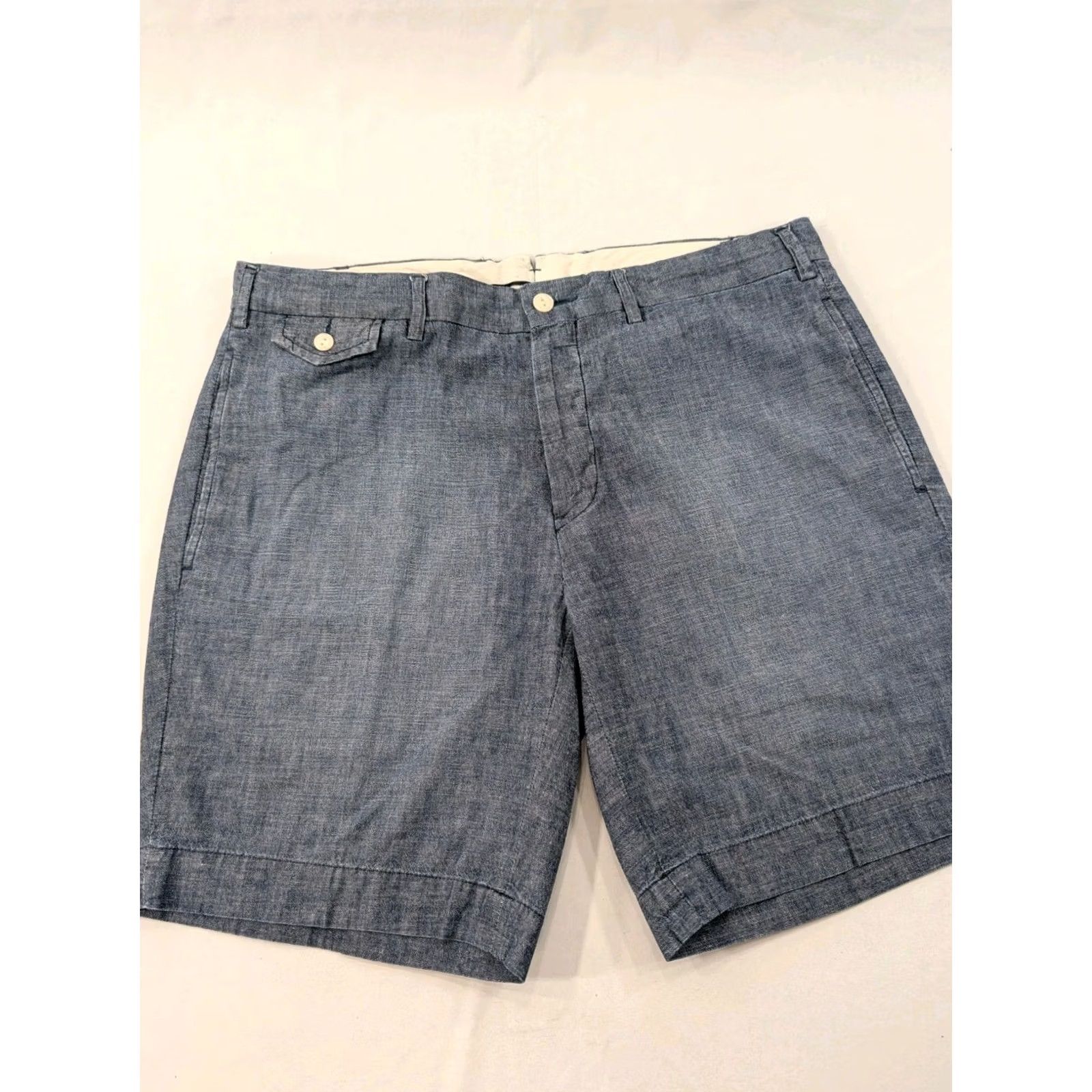 Polo Ralph Lauren VINTAGE Polo Ralph Lauren Shorts Chino 35 Inseam 9" Linen Canvas Blue 90s Preppy Mens Size US S / EU 44-46 / 1 - 3 Thumbnail